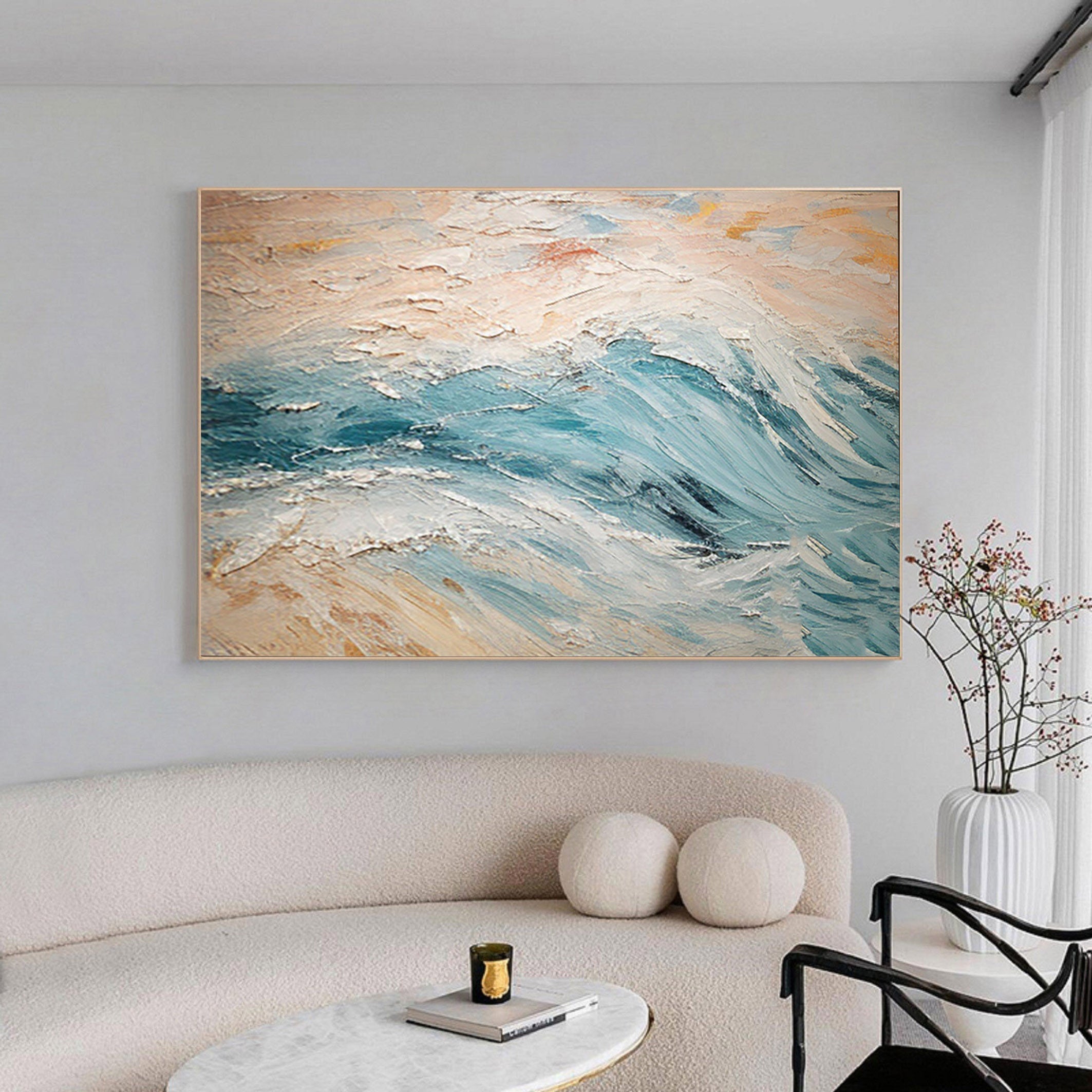 Oceanic Rhythm: Abstract Waves on Canvas