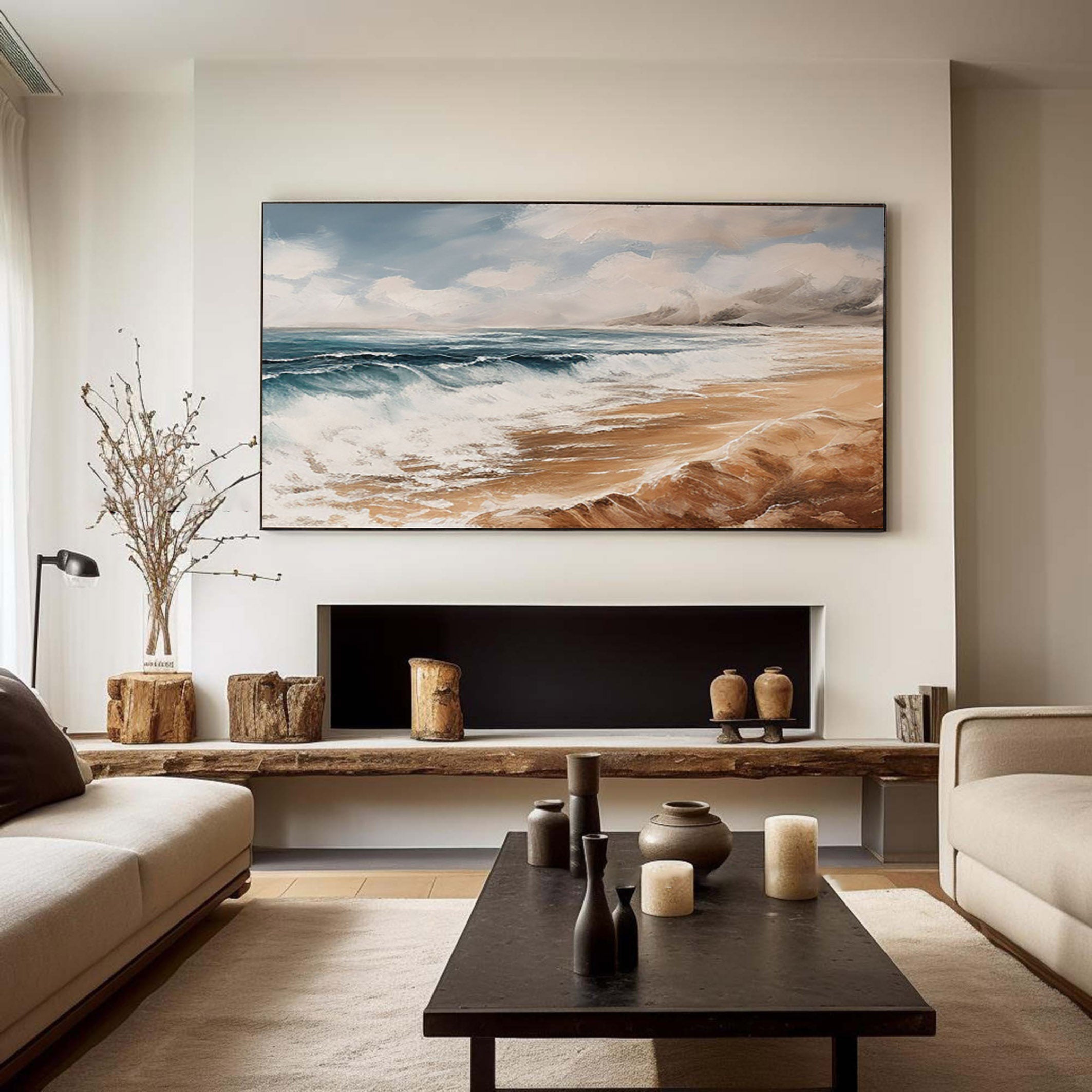 Coastal Bliss: Abstract Beach Canvas