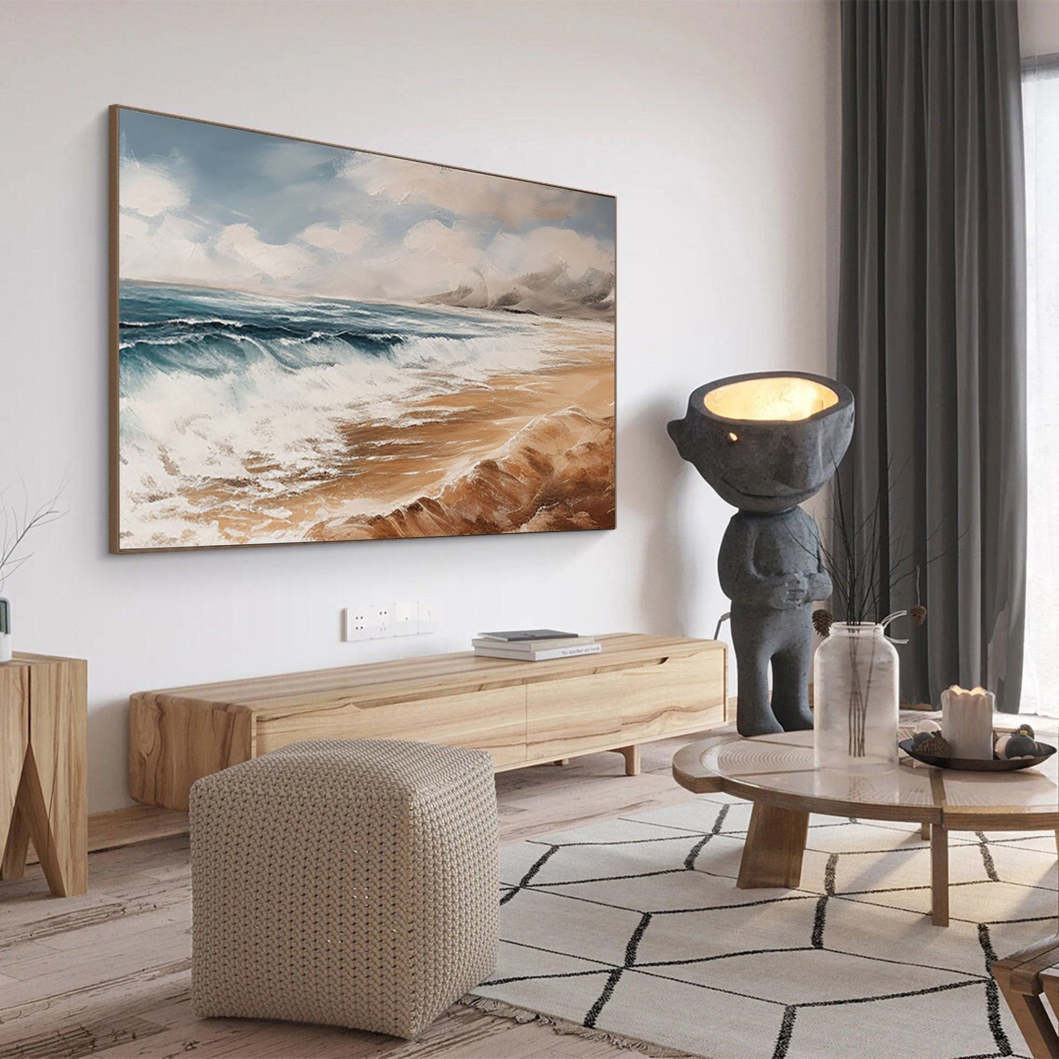 Coastal Bliss: Abstract Beach Canvas