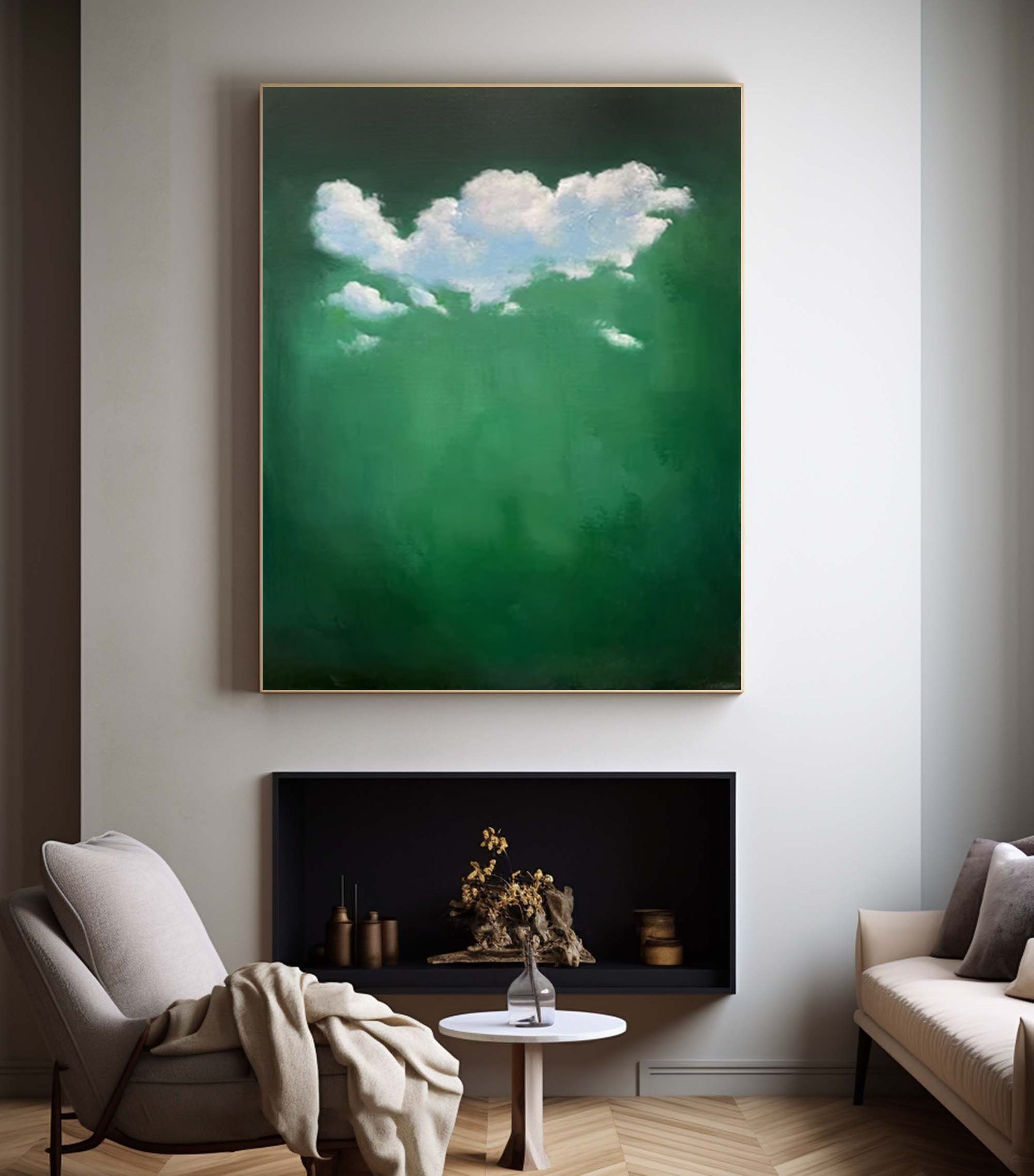 Emerald Skies: Cloudscape Art