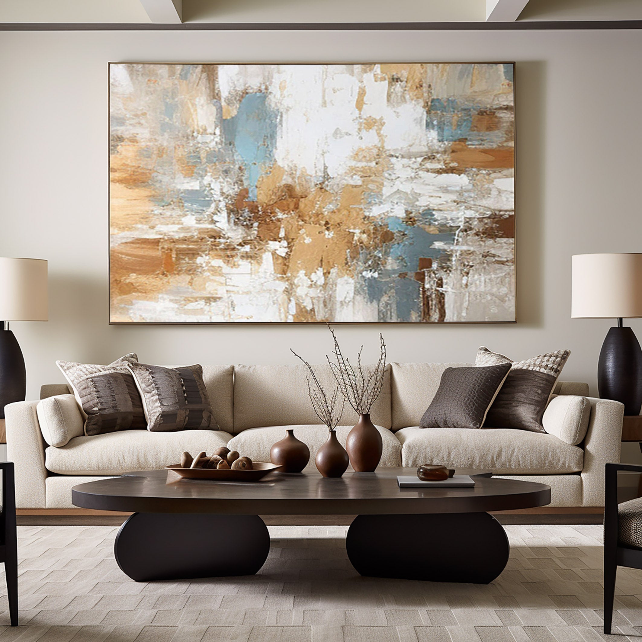 Golden Mirage: Abstract Canvas Art