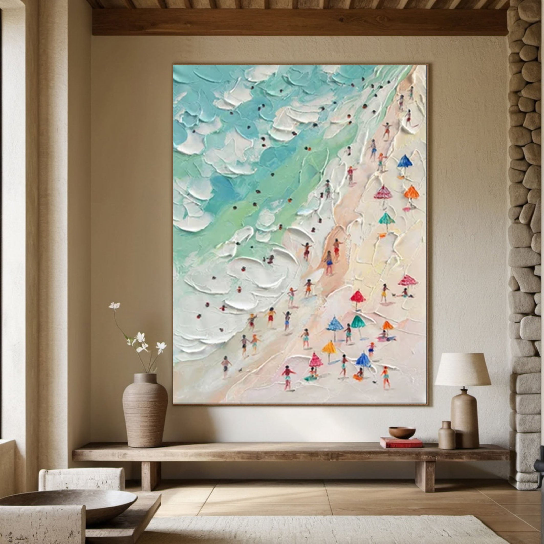 Beach Bliss: Vibrant Coastal Canvas