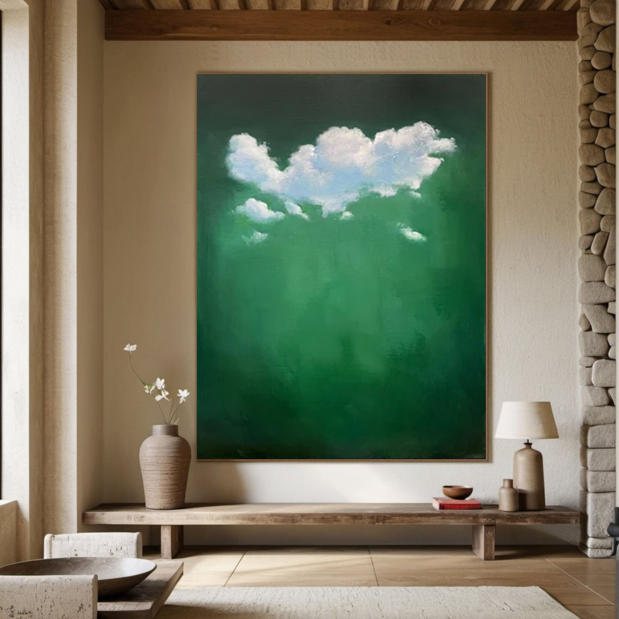 Emerald Skies: Cloudscape Art