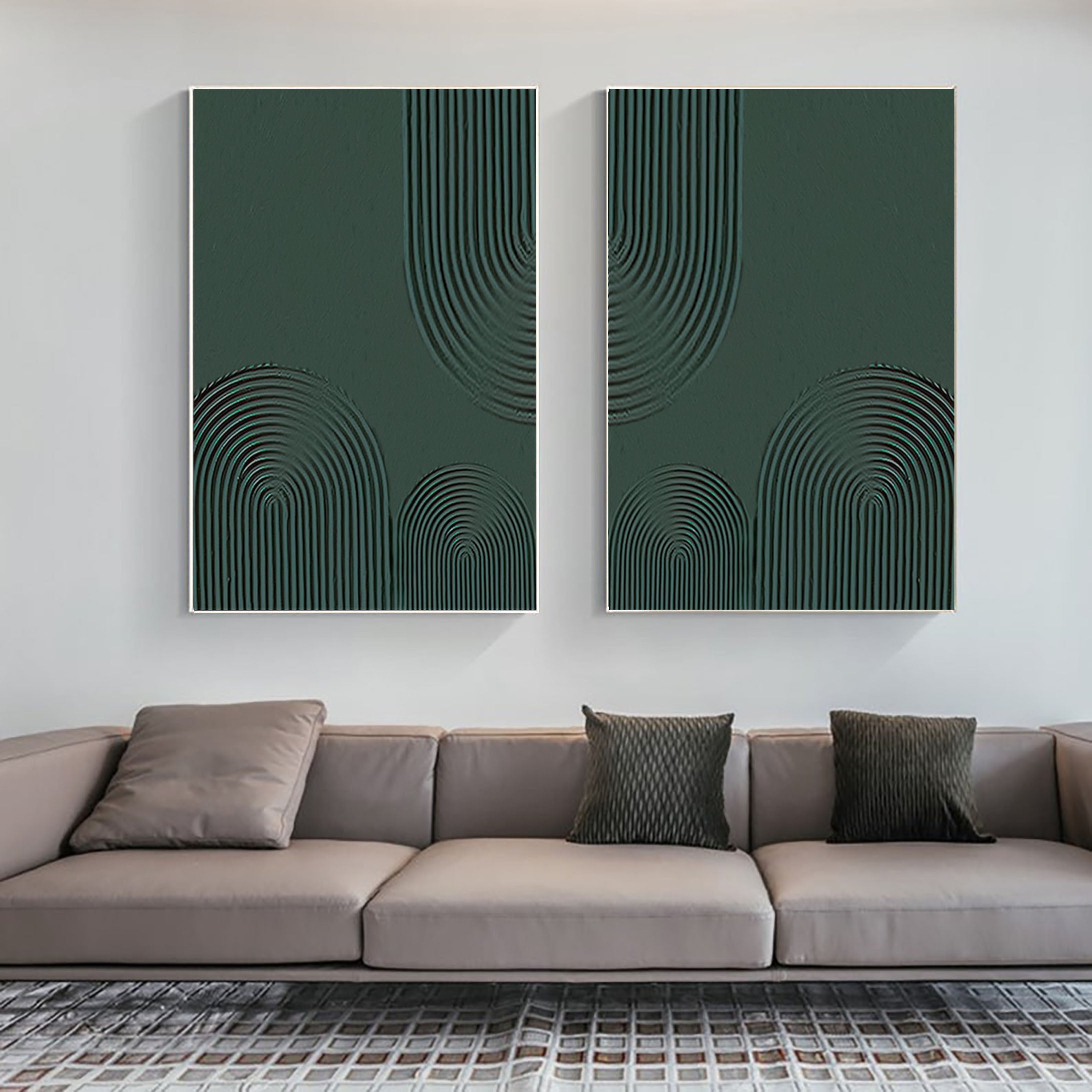 Emerald Arches: Dual Canvas Set