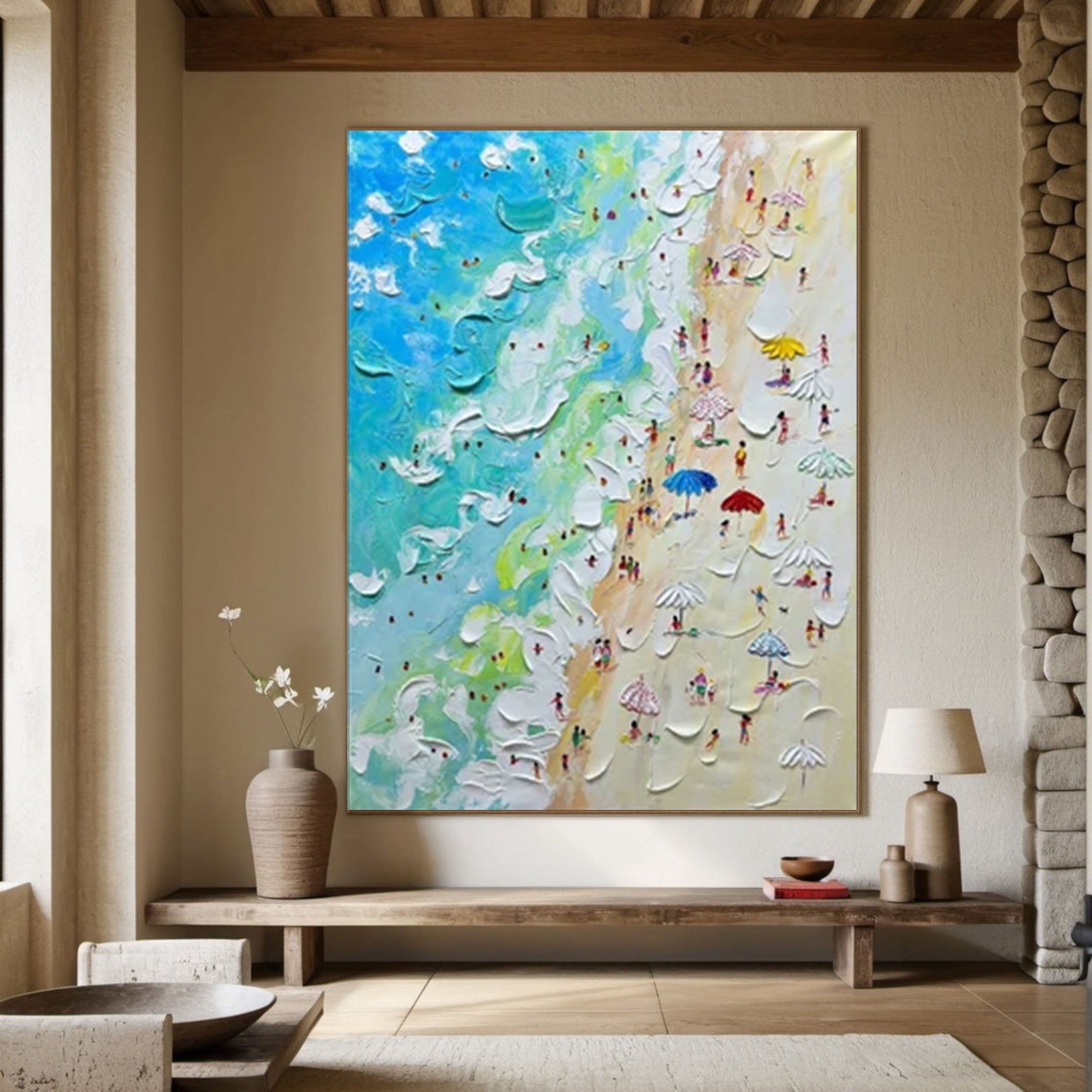 Sun-Kissed Shore: Vibrant Beach Art