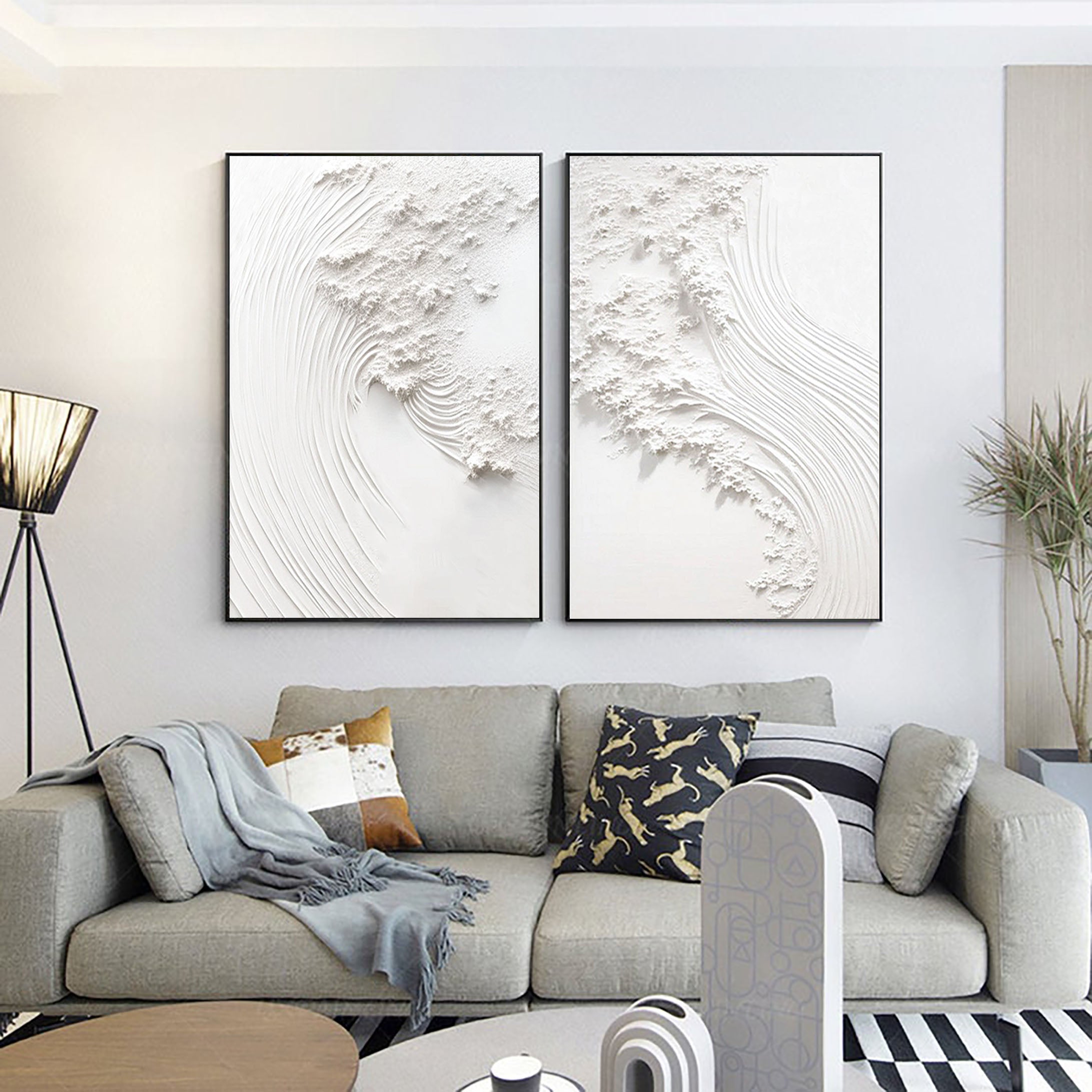 Flowing Serenity: Dual Canvas Set