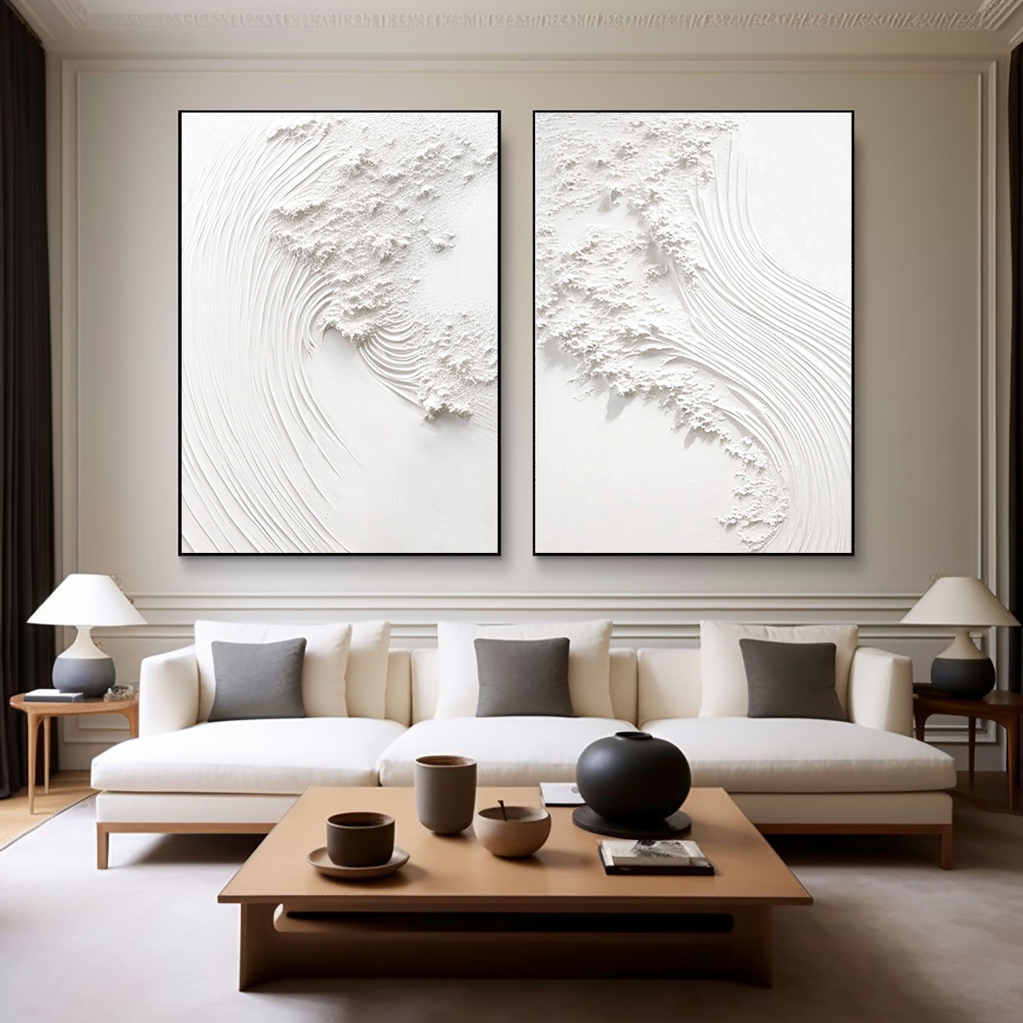 Flowing Serenity: Dual Canvas Set