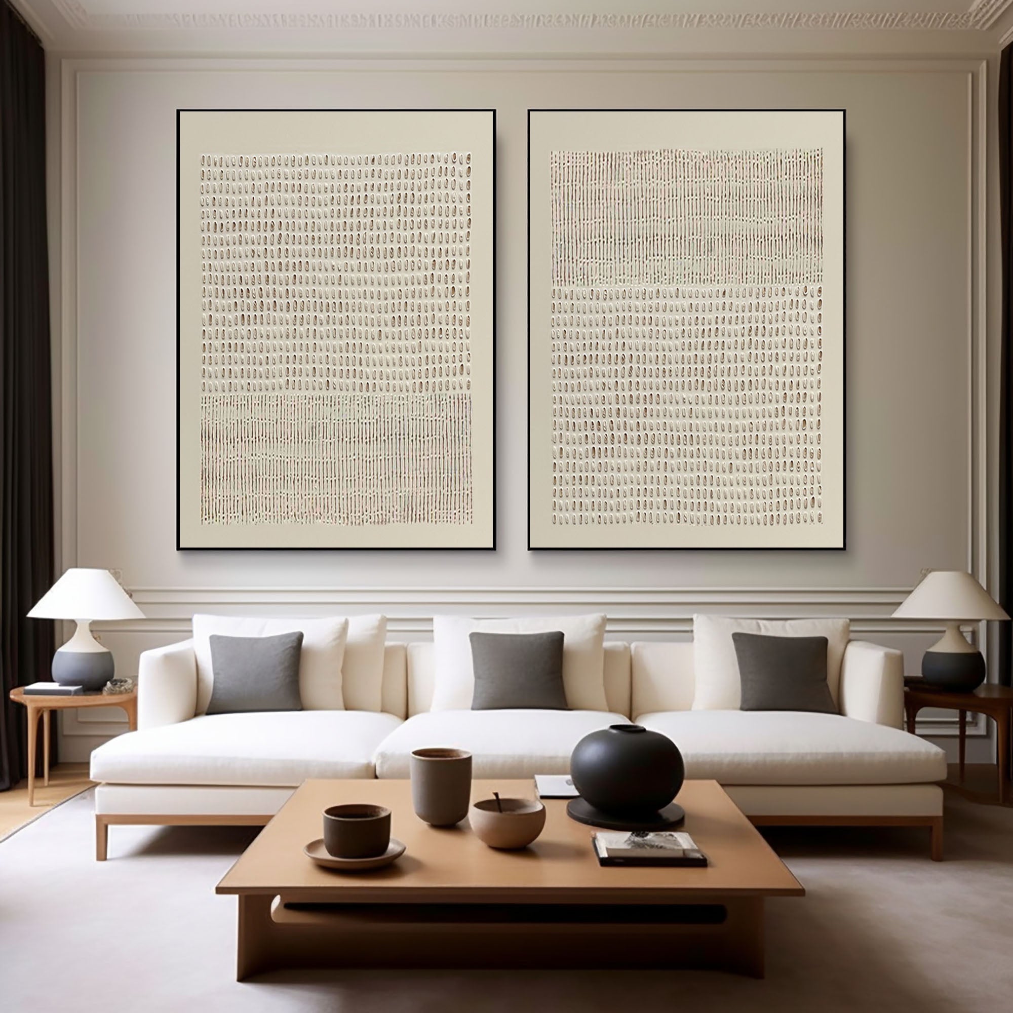 Serene Rhythm: Twin Art Canvas