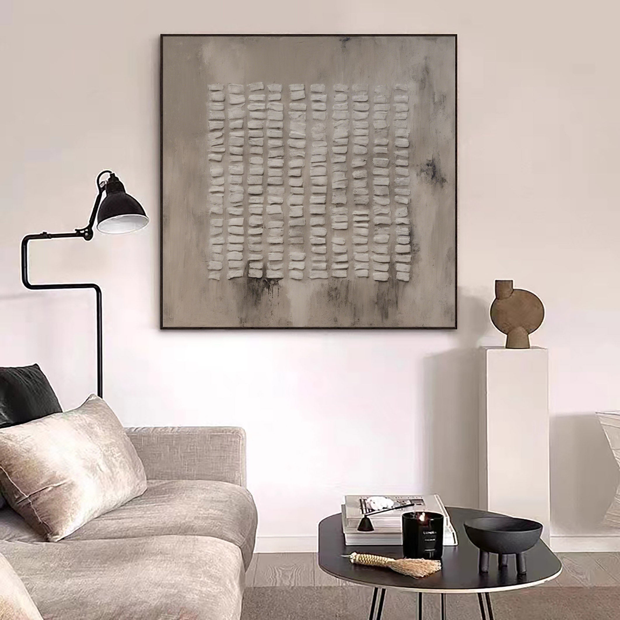 Grid Harmony: Textured Abstract Art