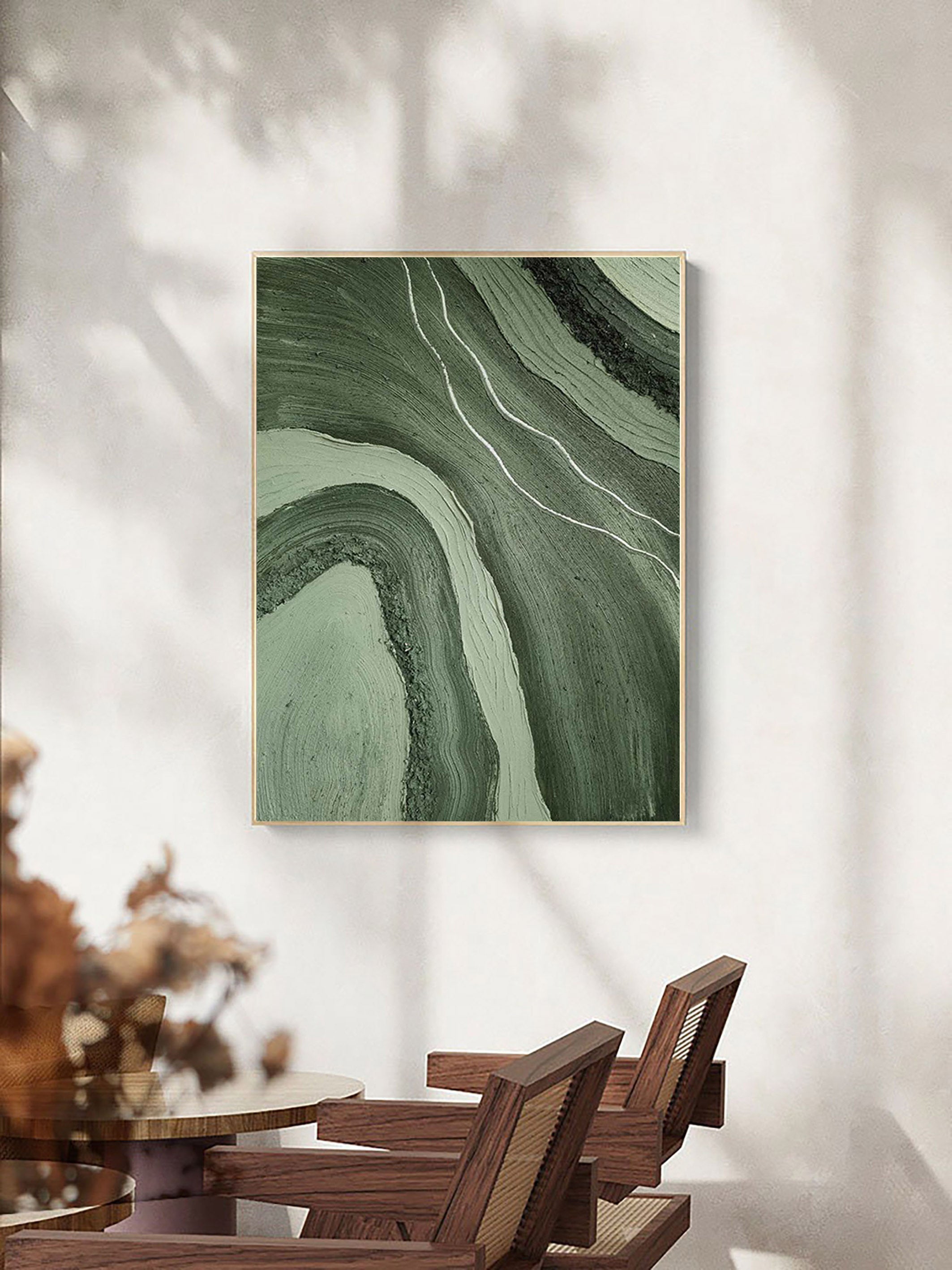 Verdant Waves: Textured Green Art