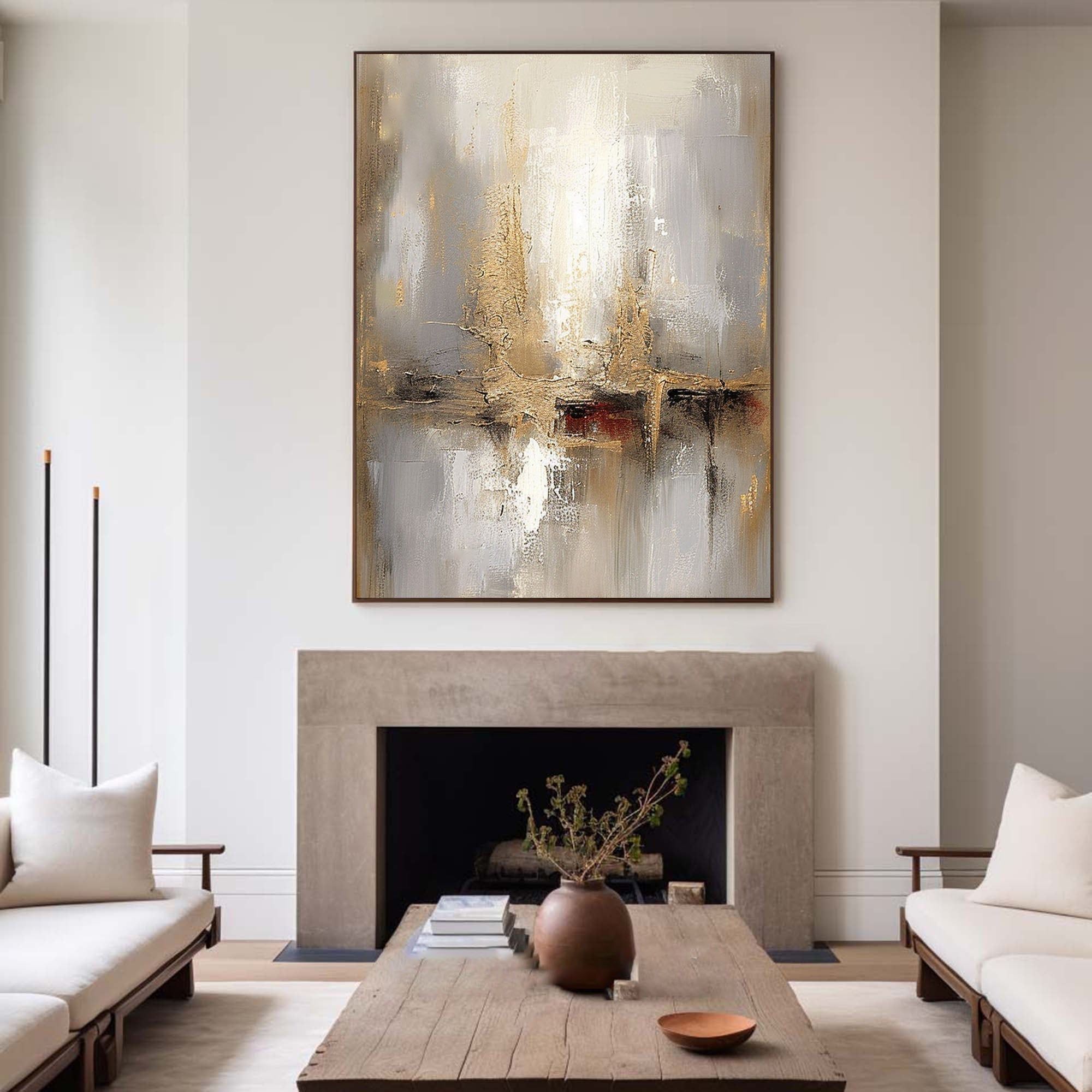 Golden Serenity: Abstract Elegance