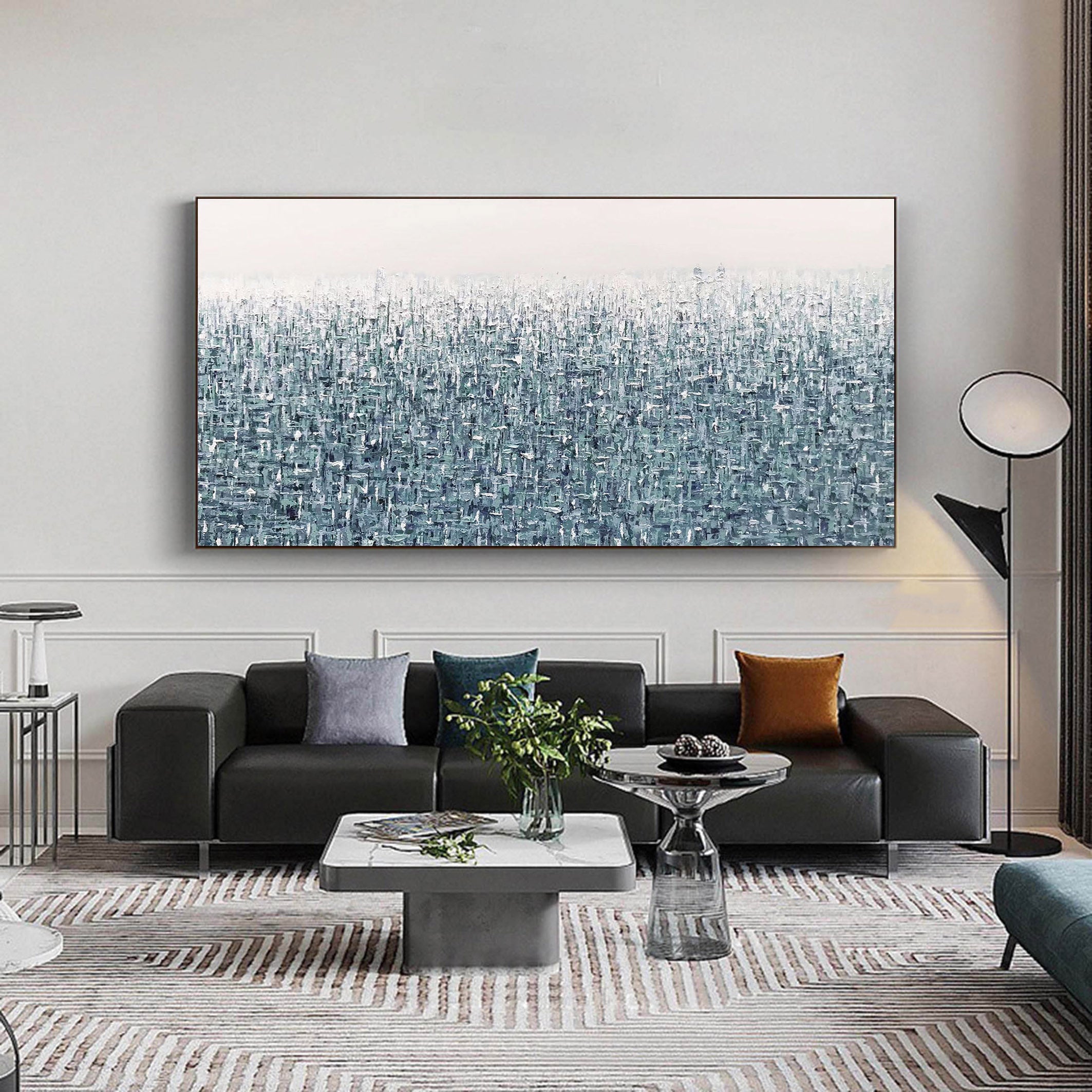 Oceanic Mirage: Textured Abstract Canvas