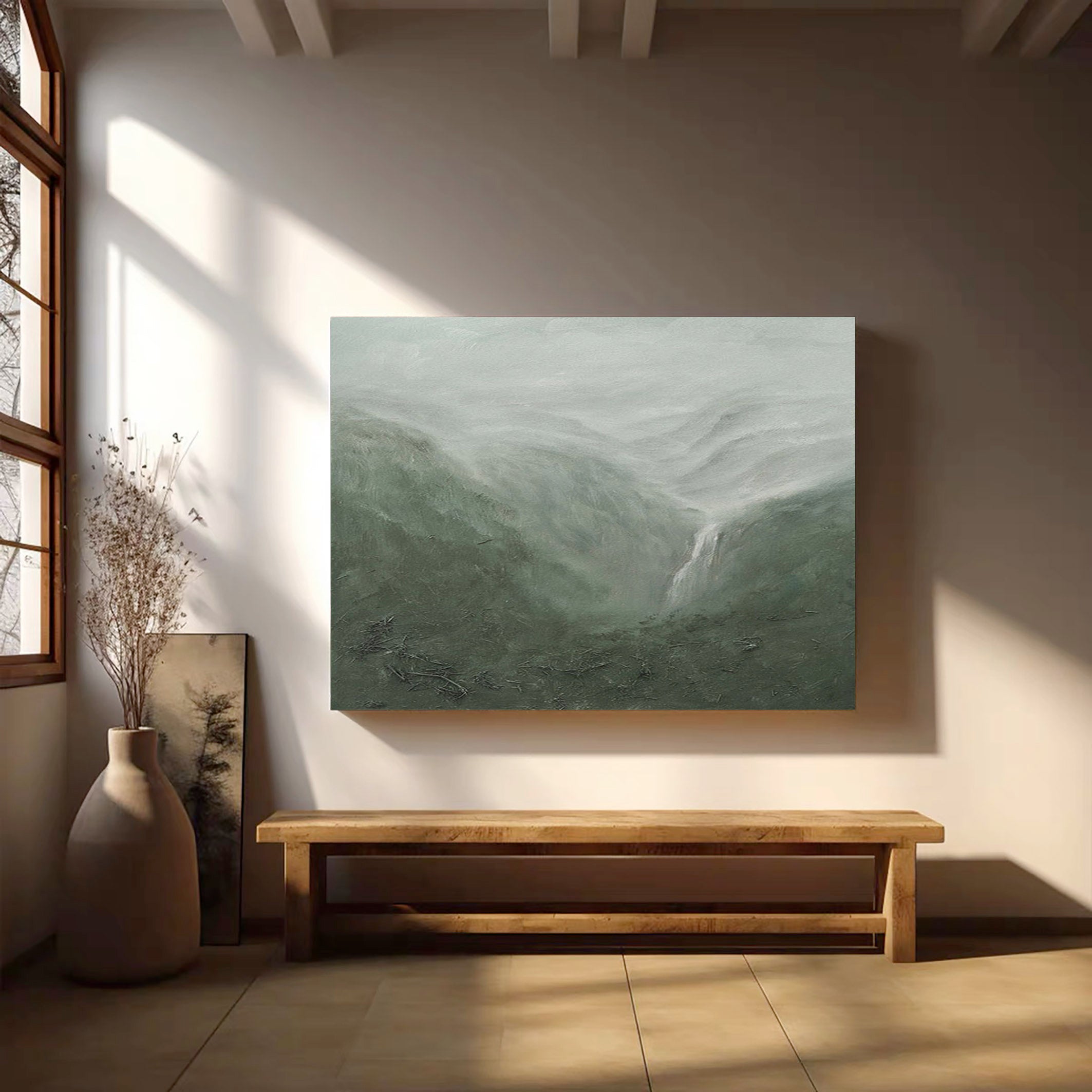 Misty Valleys: Serene Landscape Art