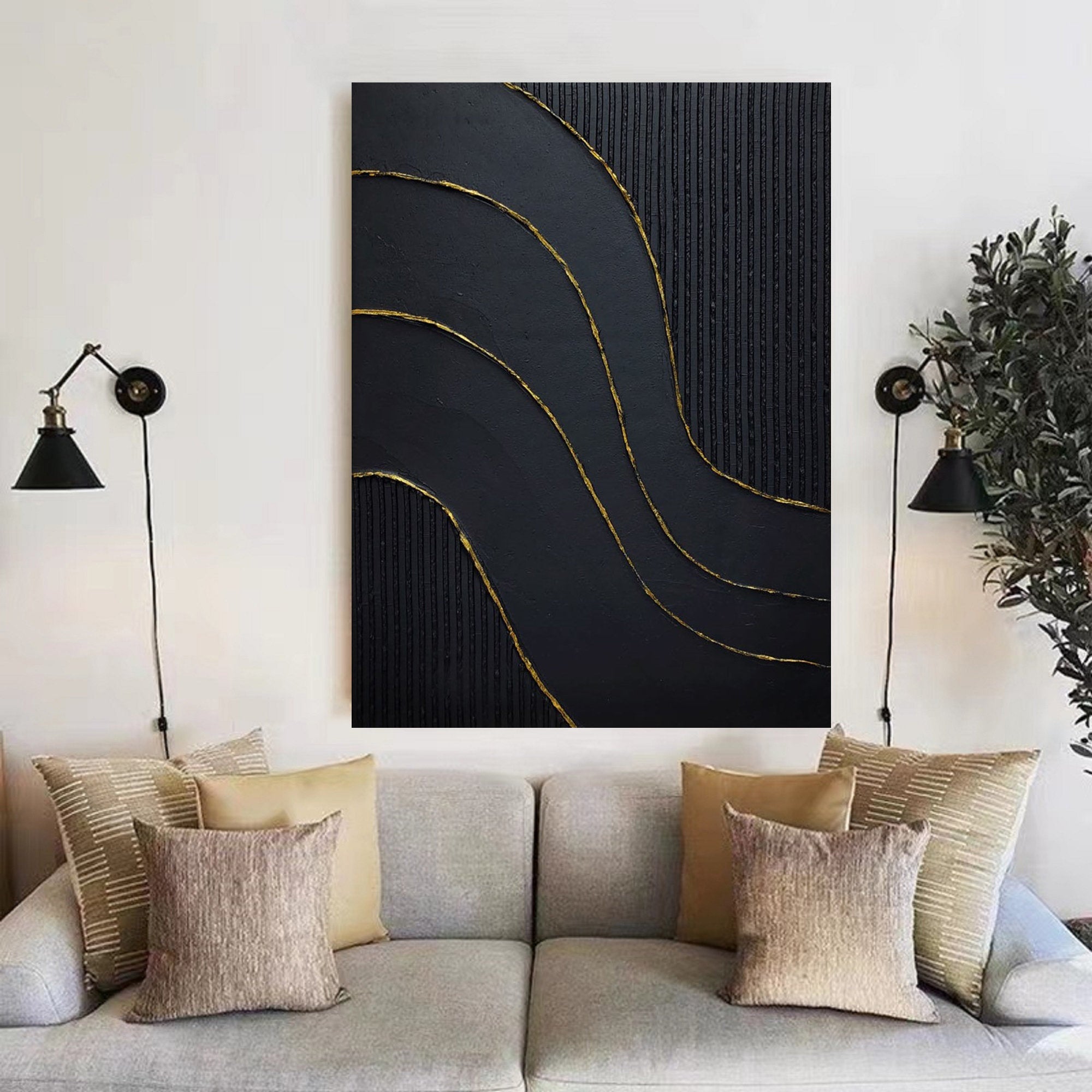 Golden Currents: Black & Gold Elegance