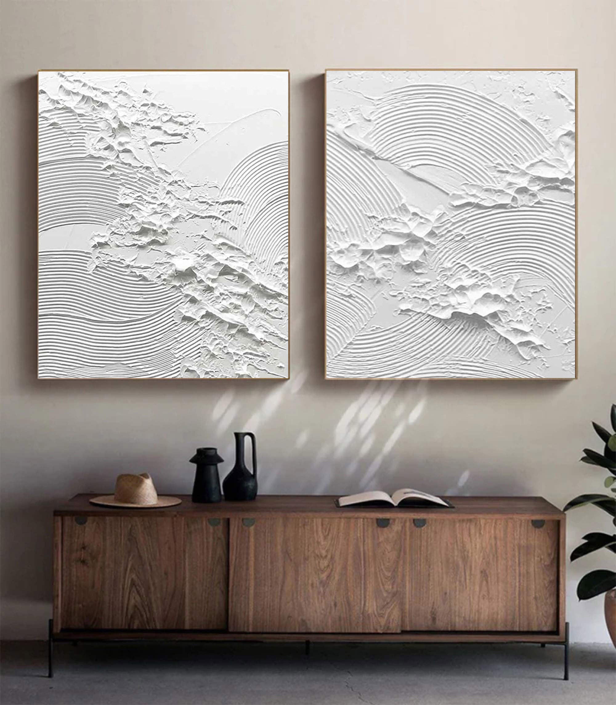 White Minimalist Painting Set Of 2 #WMS 001