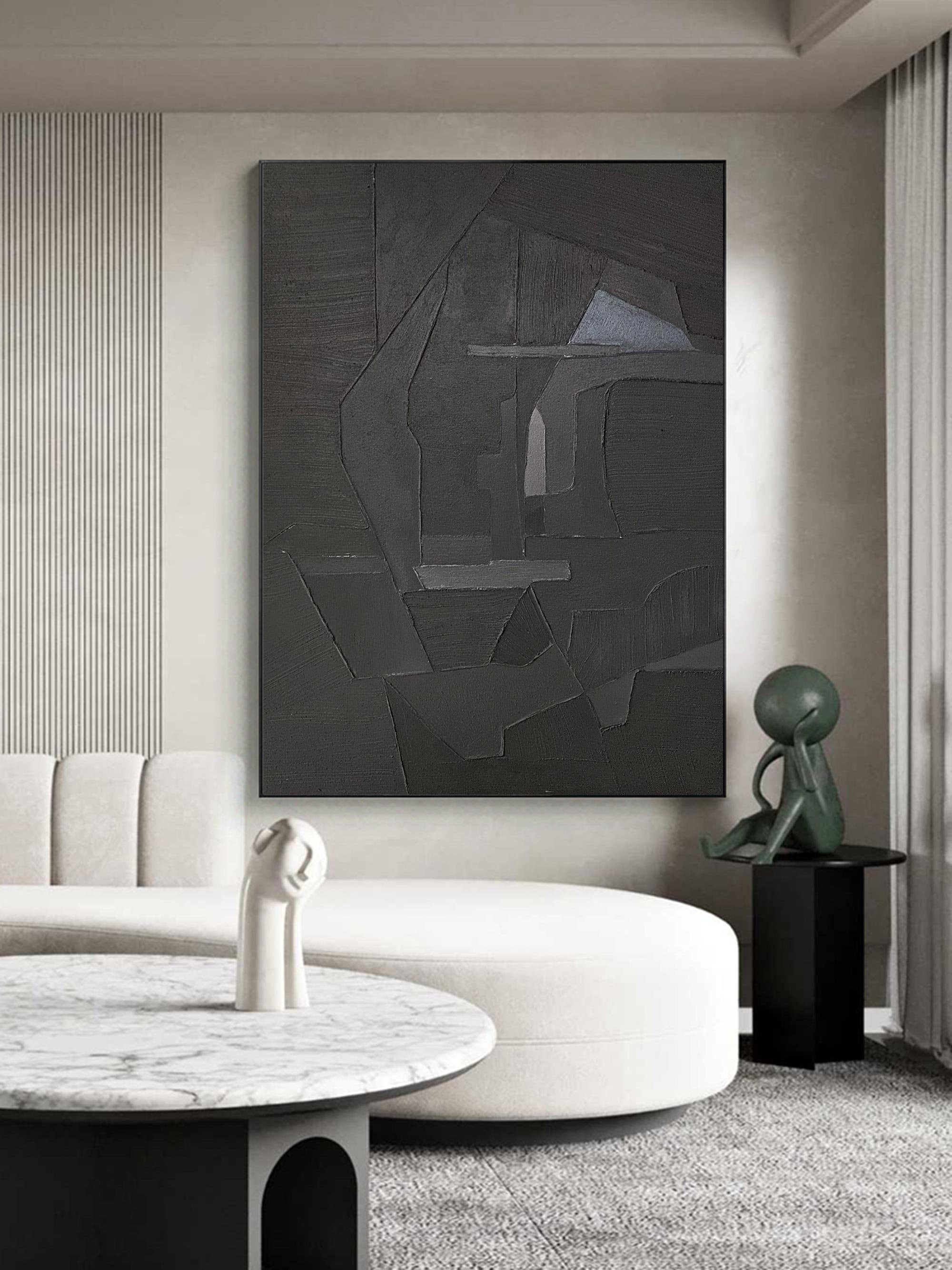 Shadowed Geometry: Abstract Dark Canvas