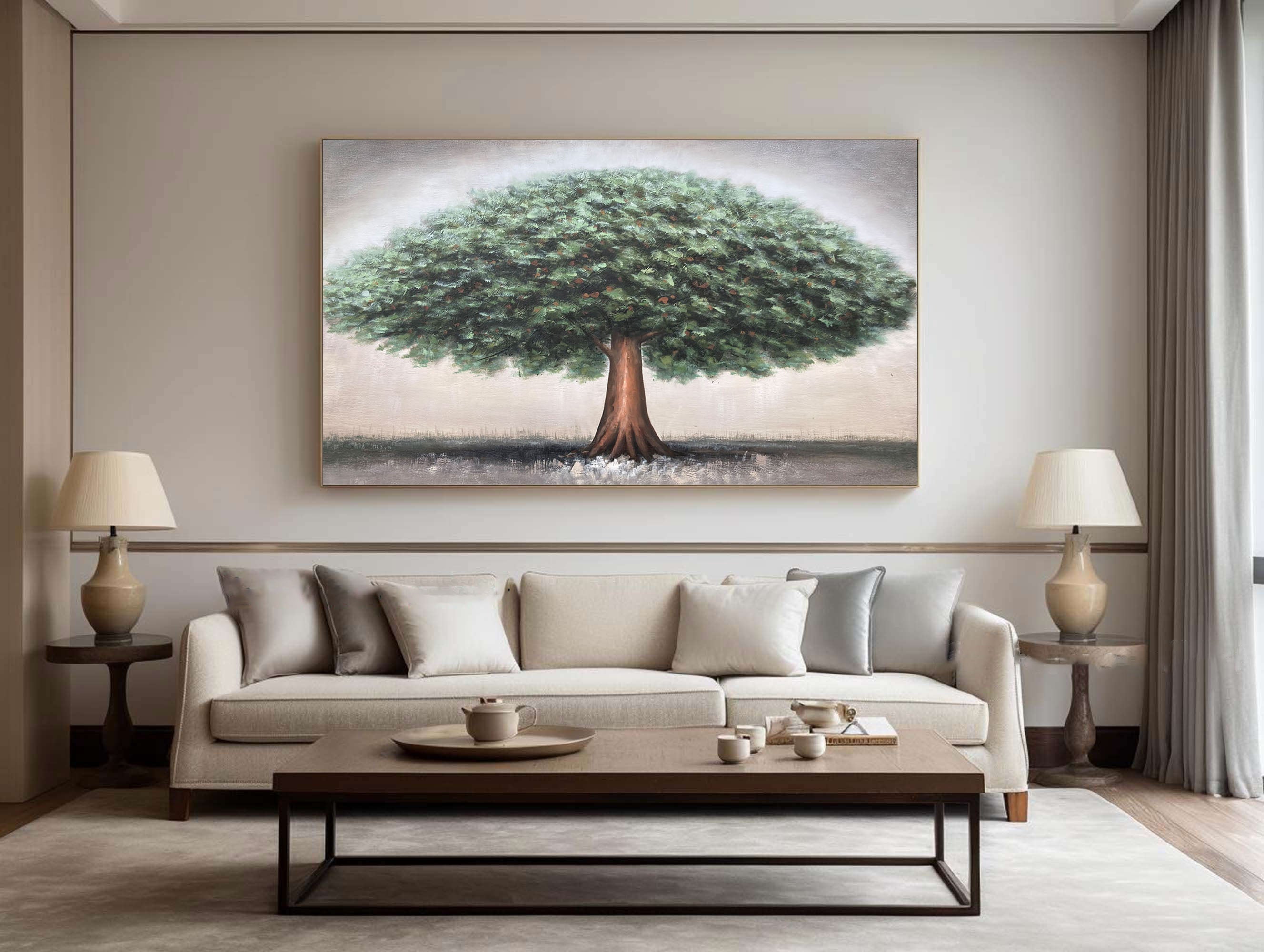 Majestic Oak: Serenity Tree Canvas