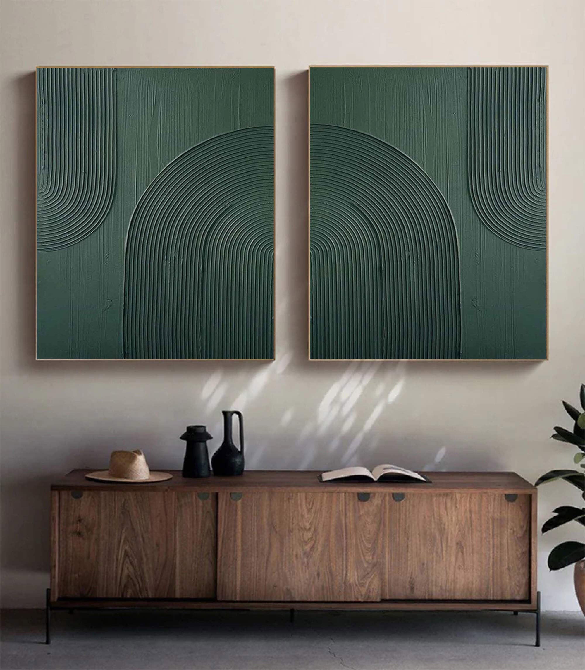 Green Minimalist Painting Set Of 2 #GMS 002