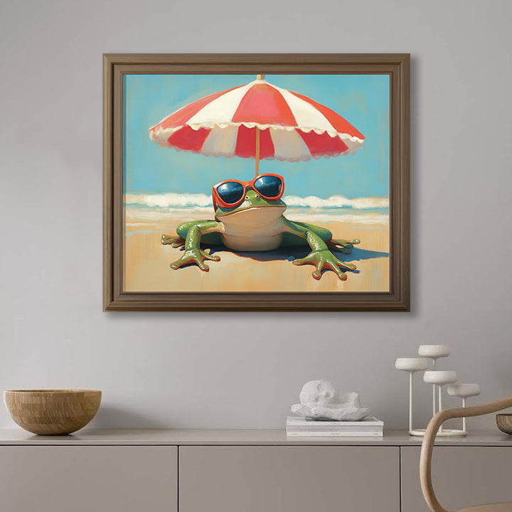 Beach Boss - Funny Frog Beach Art Cartoon Summer Wall Decor for Kids Room