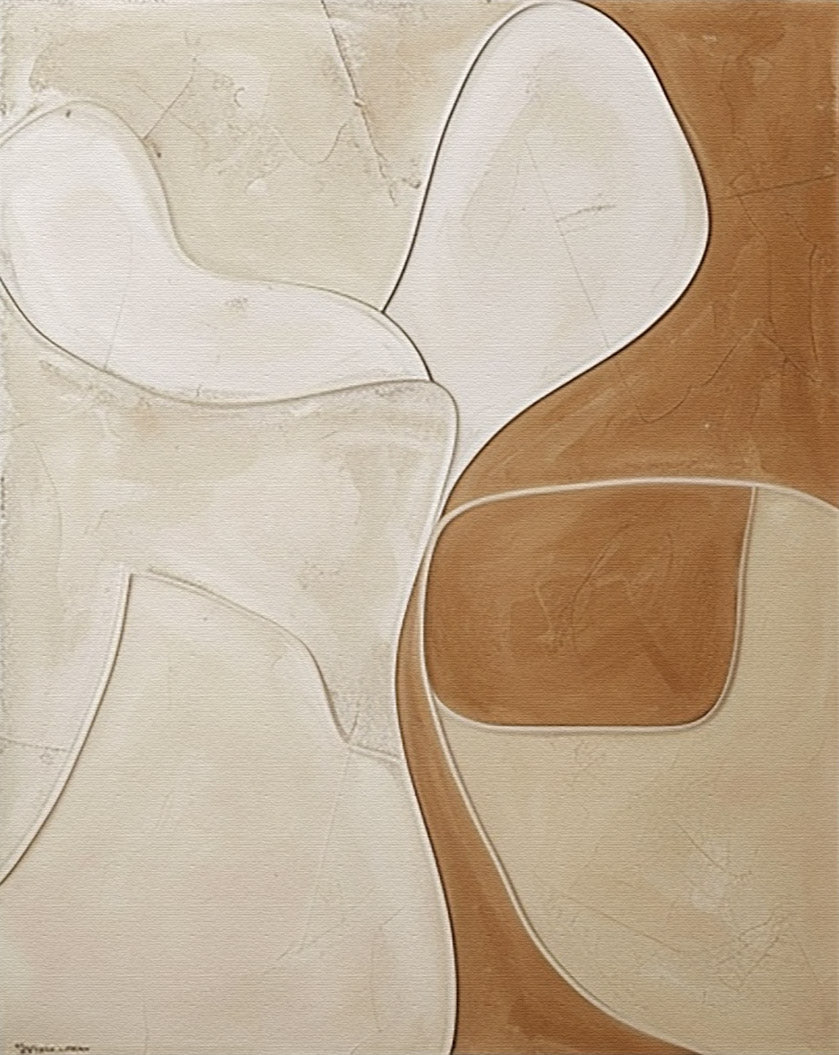 Beige & Brown Abstract Painting #BBA 003