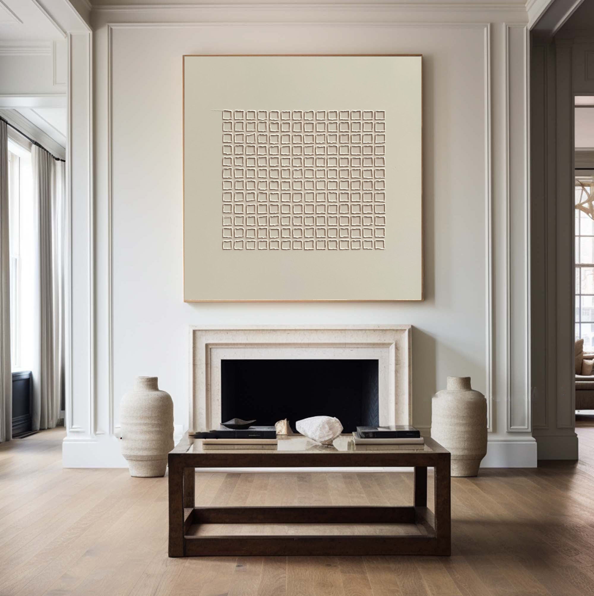 Structured Calm: Grid Canvas Art