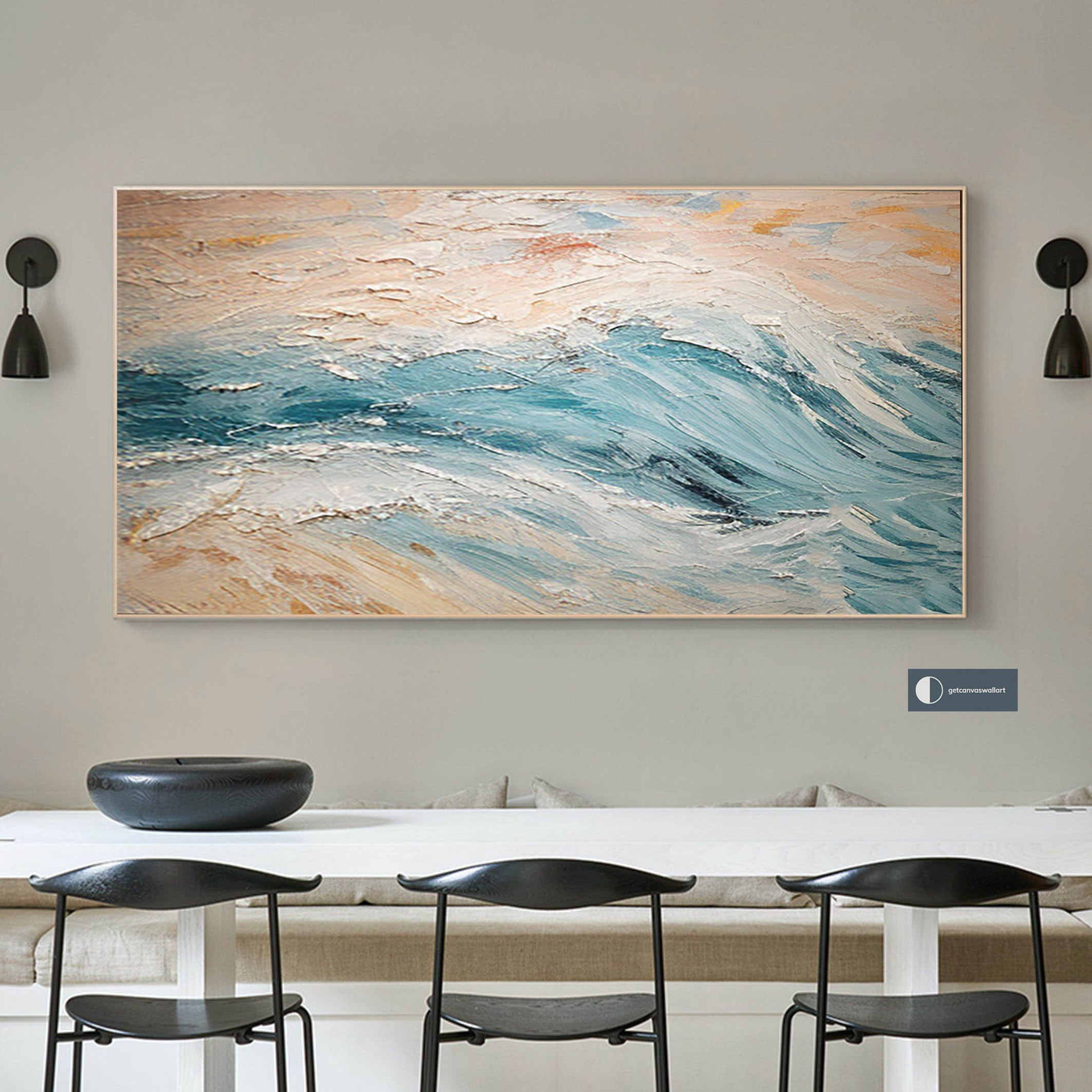 Oceanic Rhythm: Abstract Waves on Canvas