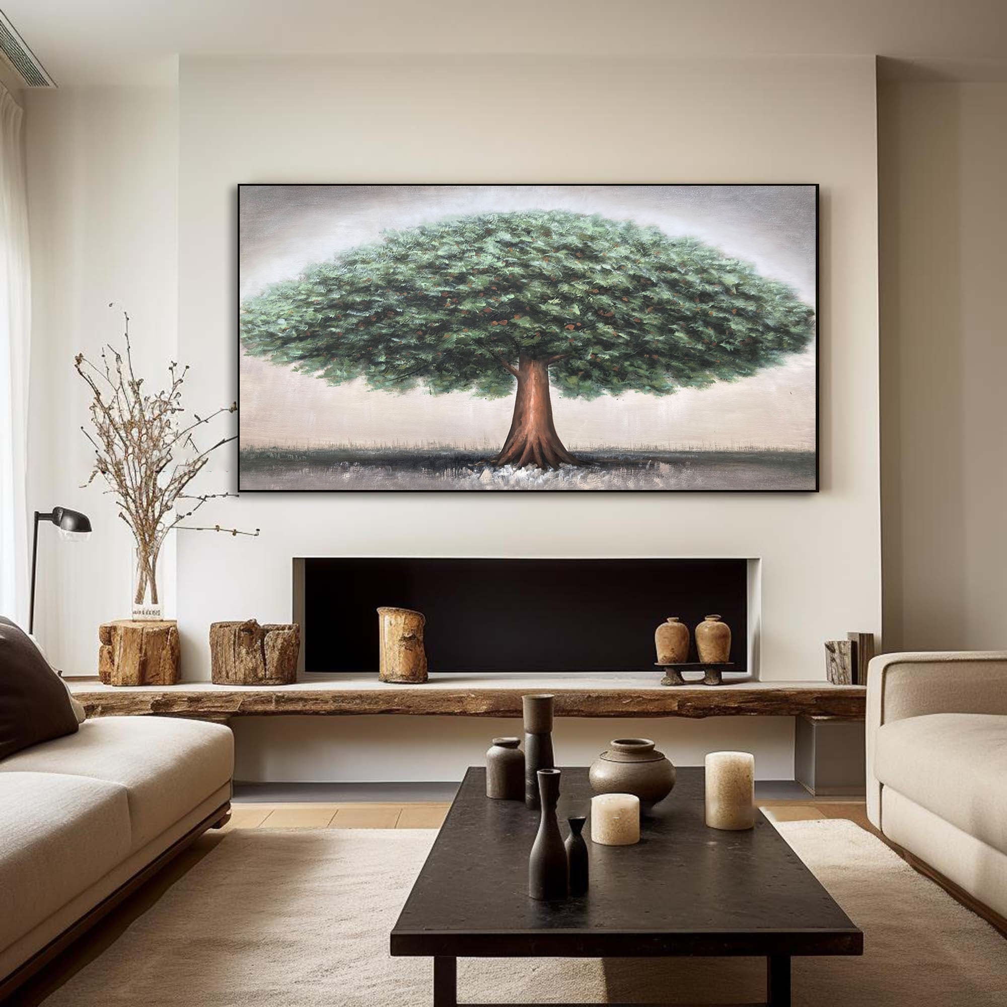 Majestic Oak: Serenity Tree Canvas