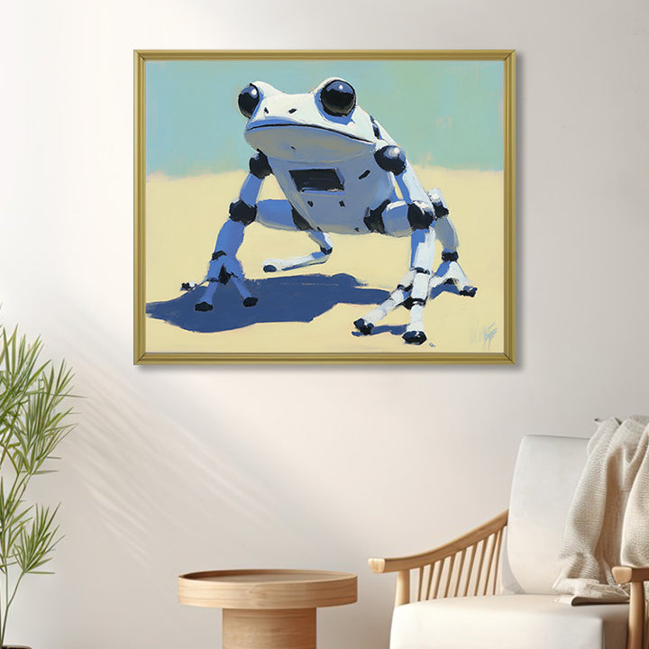 Cyber Hop - Robot Frog Art Futuristic Animal Wall Decor with Sci-Fi Style