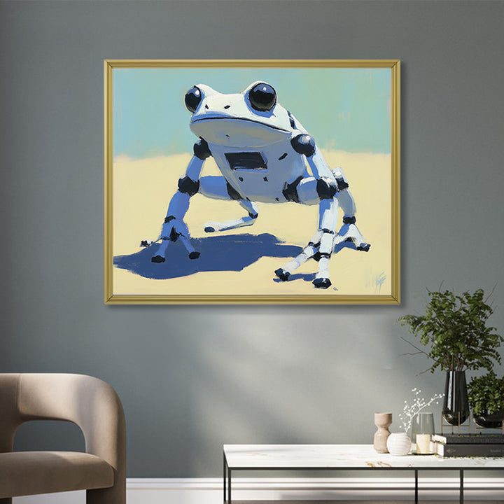 Cyber Hop - Robot Frog Art Futuristic Animal Wall Decor with Sci-Fi Style