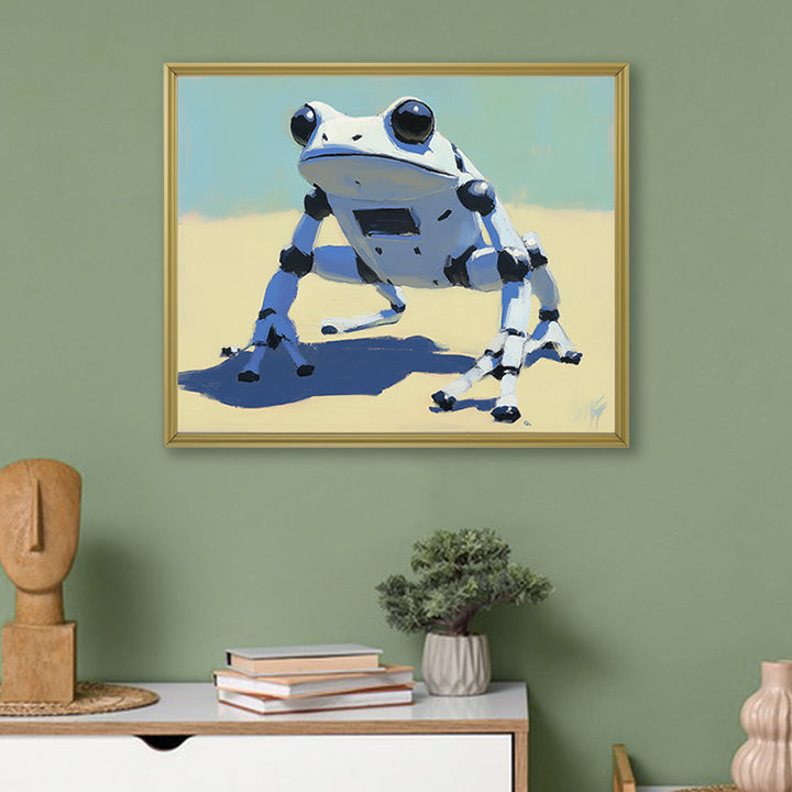 Cyber Hop - Robot Frog Art Futuristic Animal Wall Decor with Sci-Fi Style