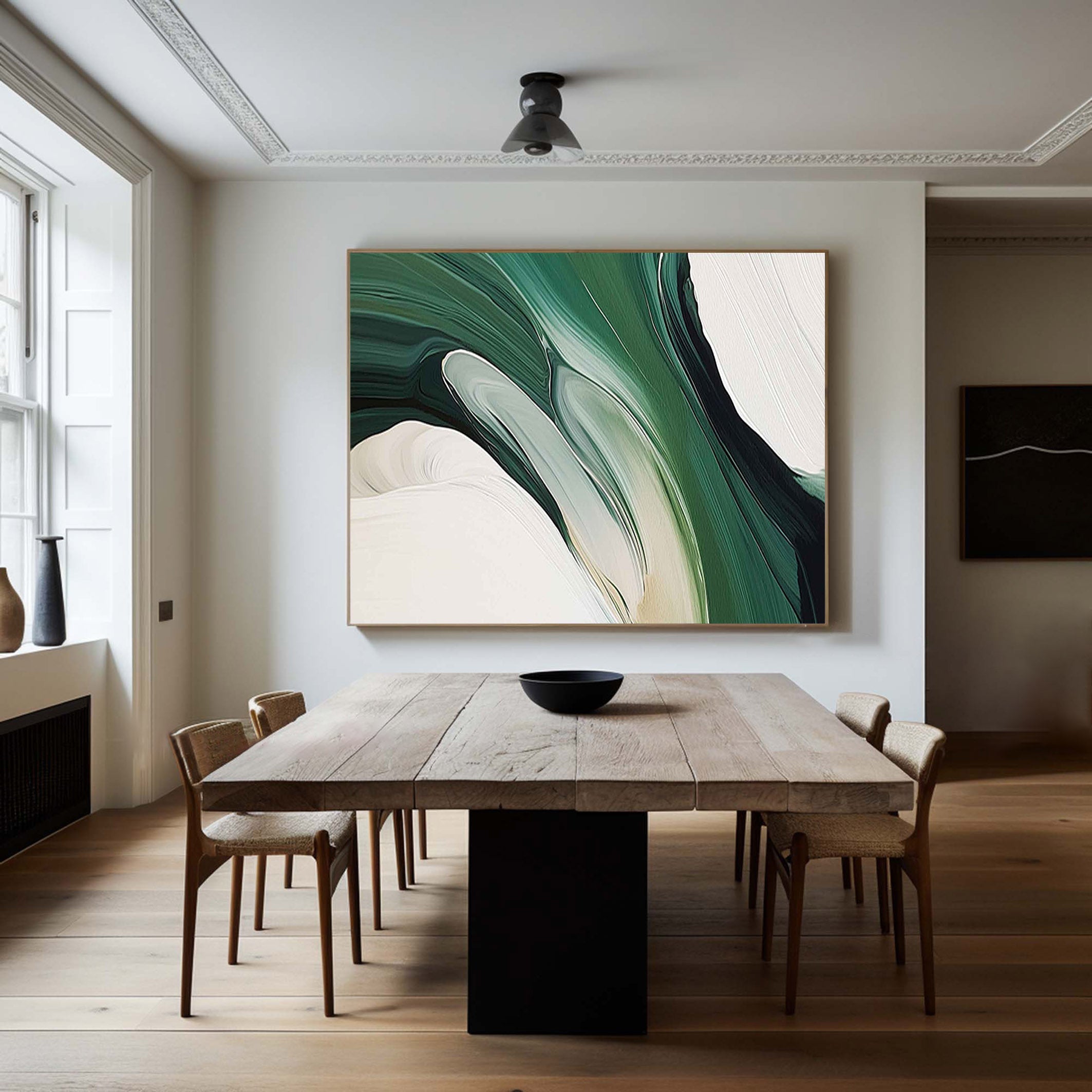 Emerald Waves: Modern Abstract Art