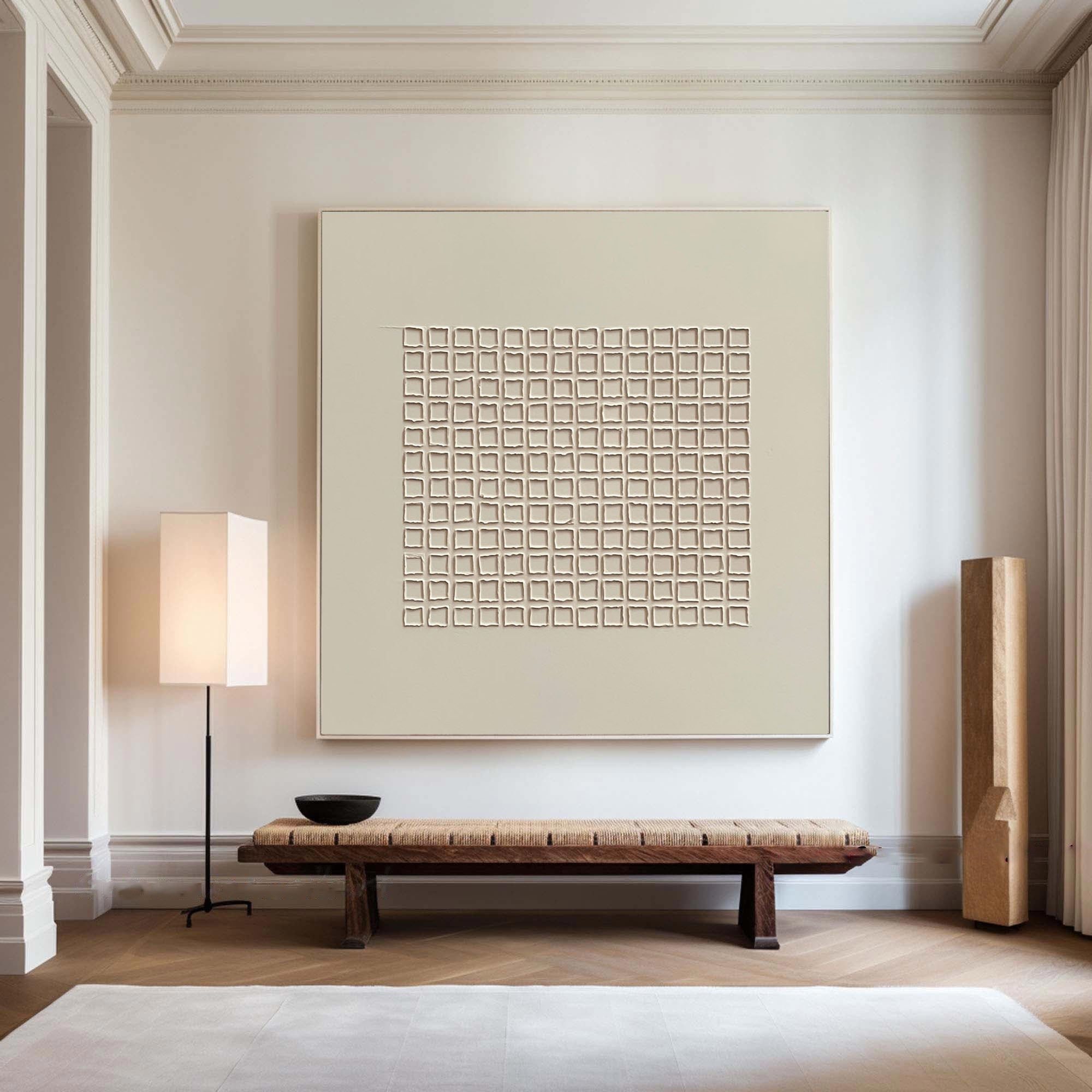 Structured Calm: Grid Canvas Art