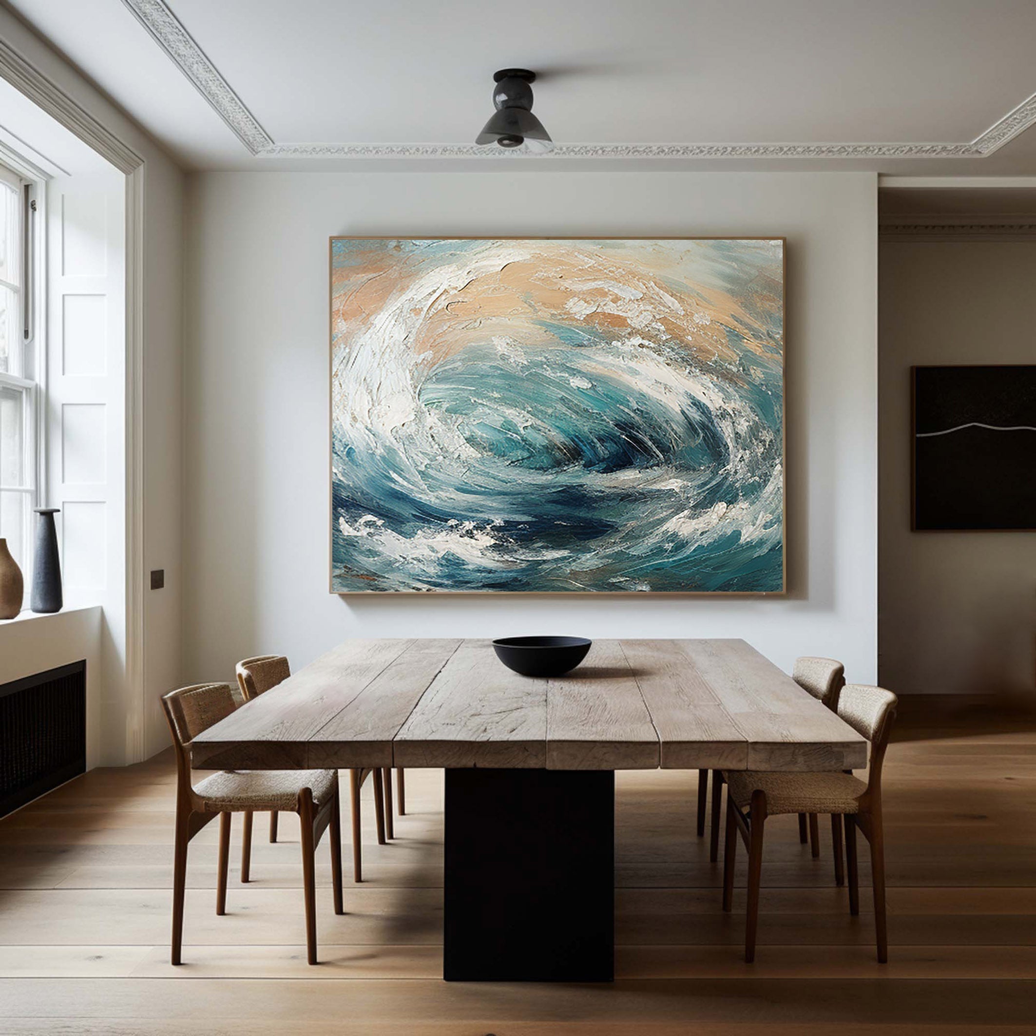 Tidal Dance: Abstract Wave Swirl Canvas