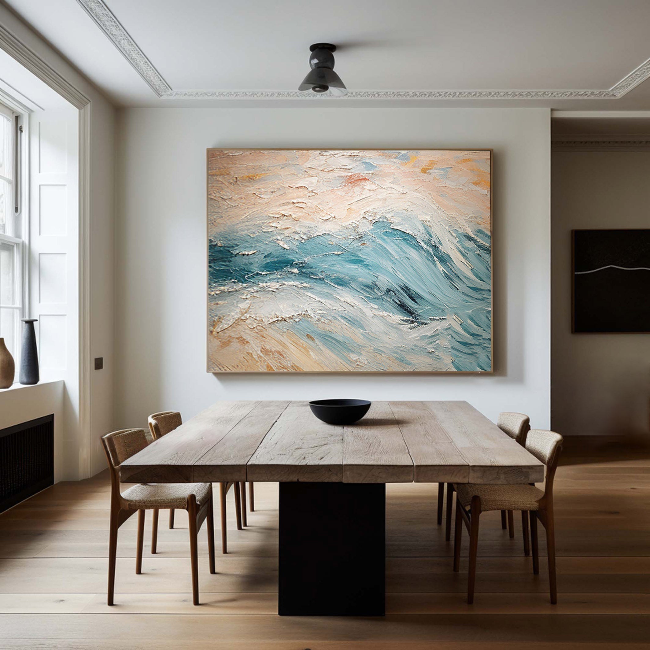 Oceanic Rhythm: Abstract Waves on Canvas