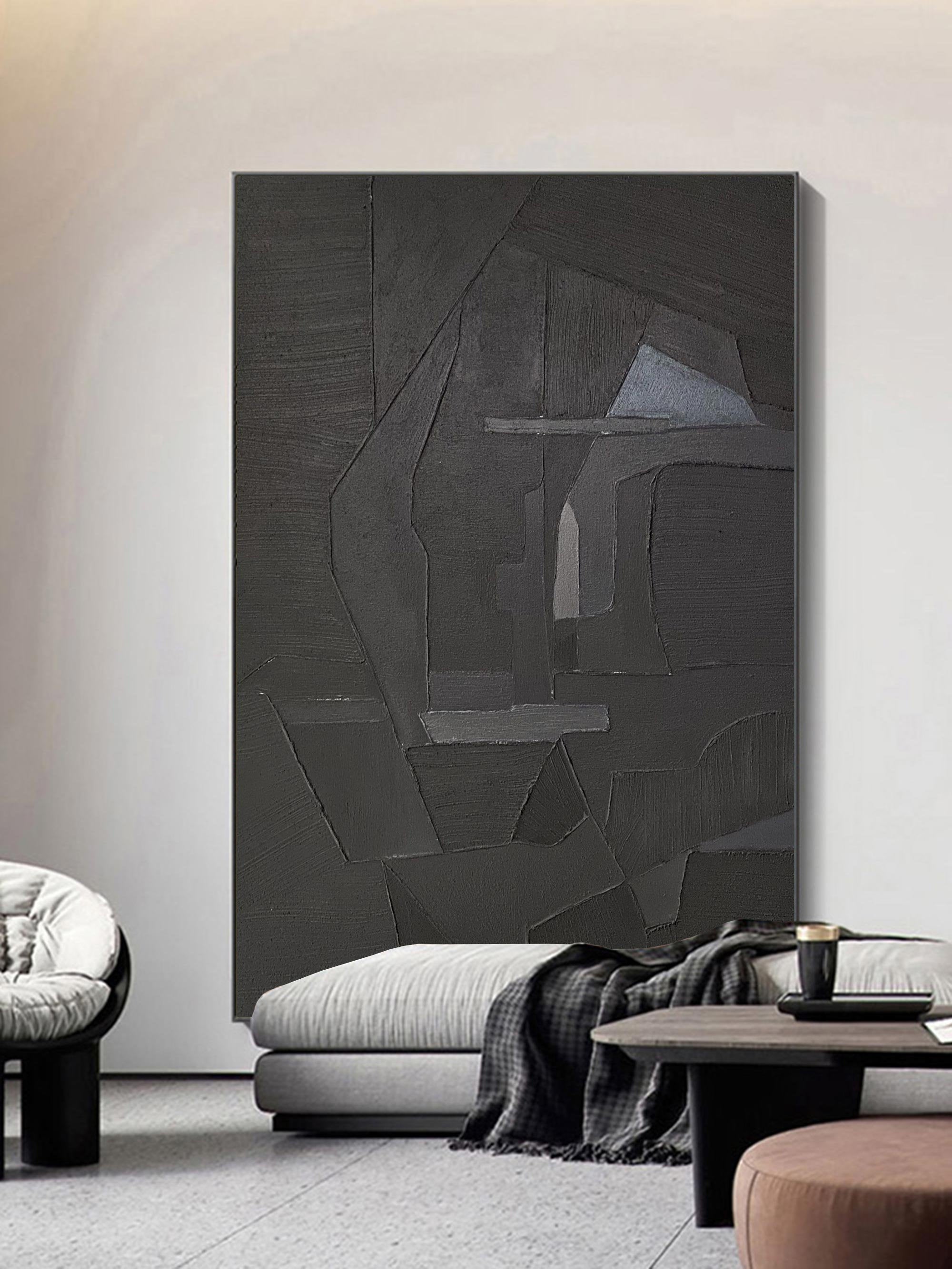 Shadowed Geometry: Abstract Dark Canvas