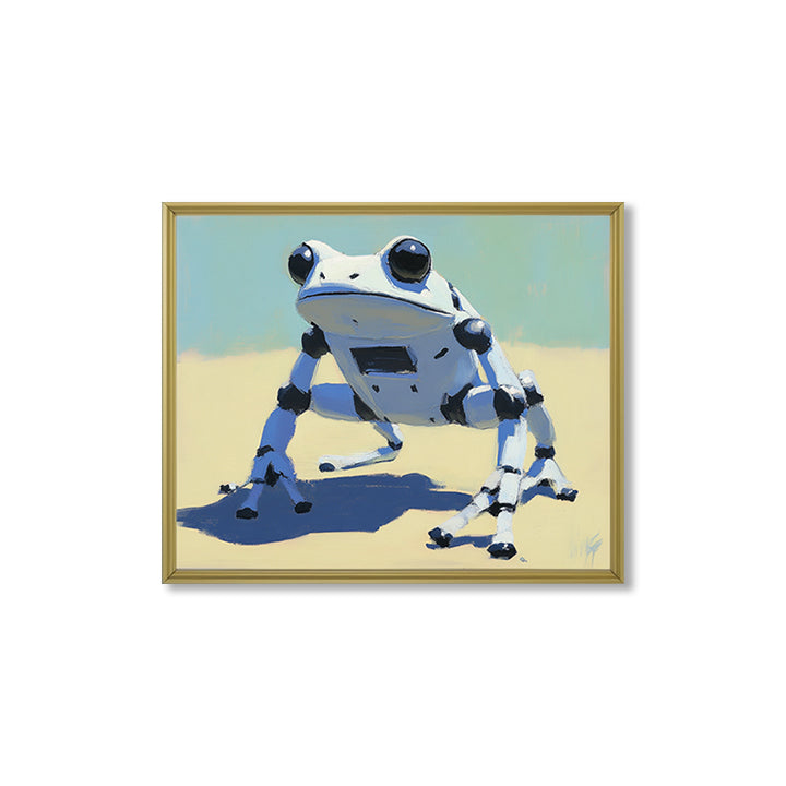 Cyber Hop - Robot Frog Art Futuristic Animal Wall Decor with Sci-Fi Style