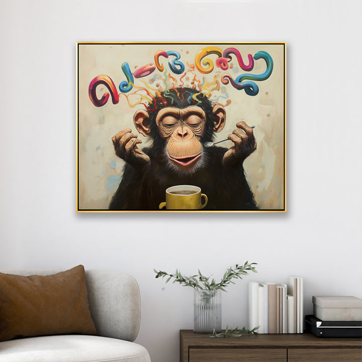 Espresso Explosion - Funny Monkey Coffee Art Colorful Abstract Pop Wall Decor