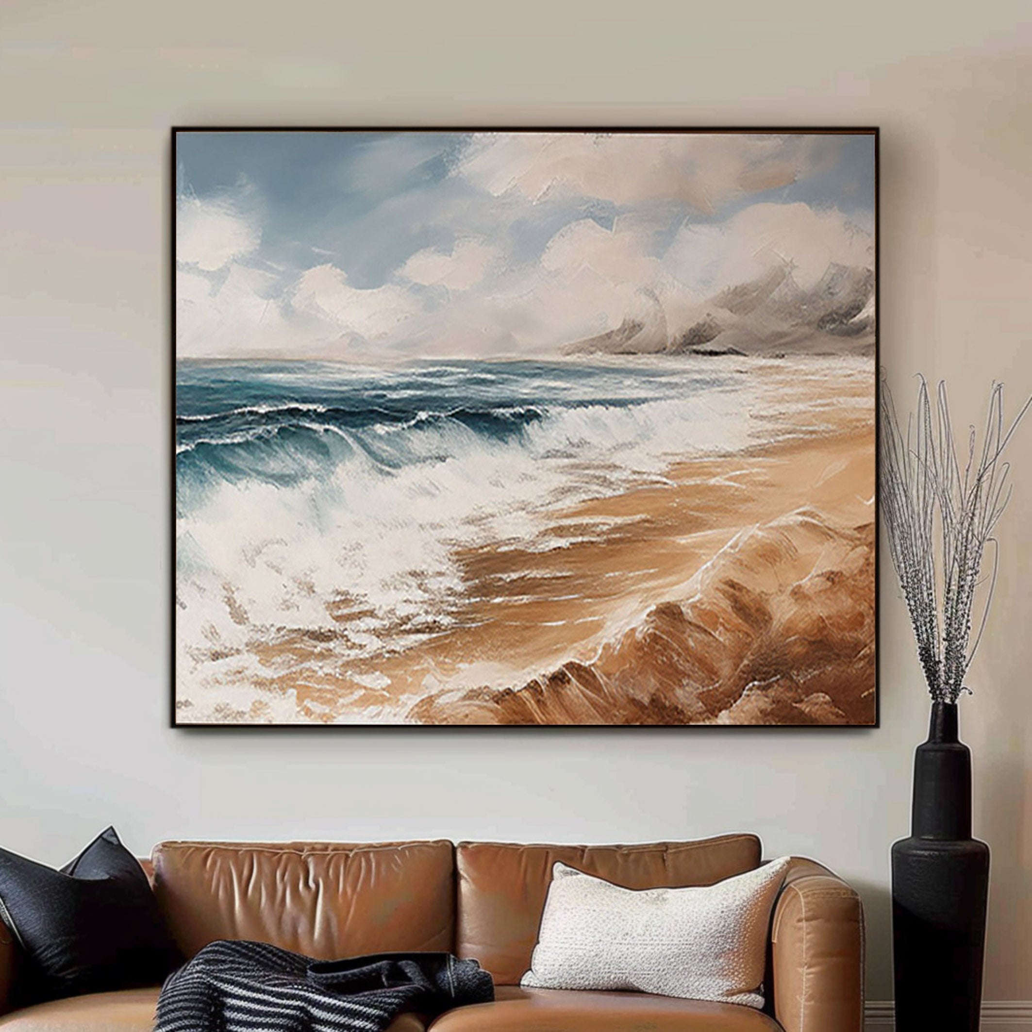 Coastal Bliss: Abstract Beach Canvas