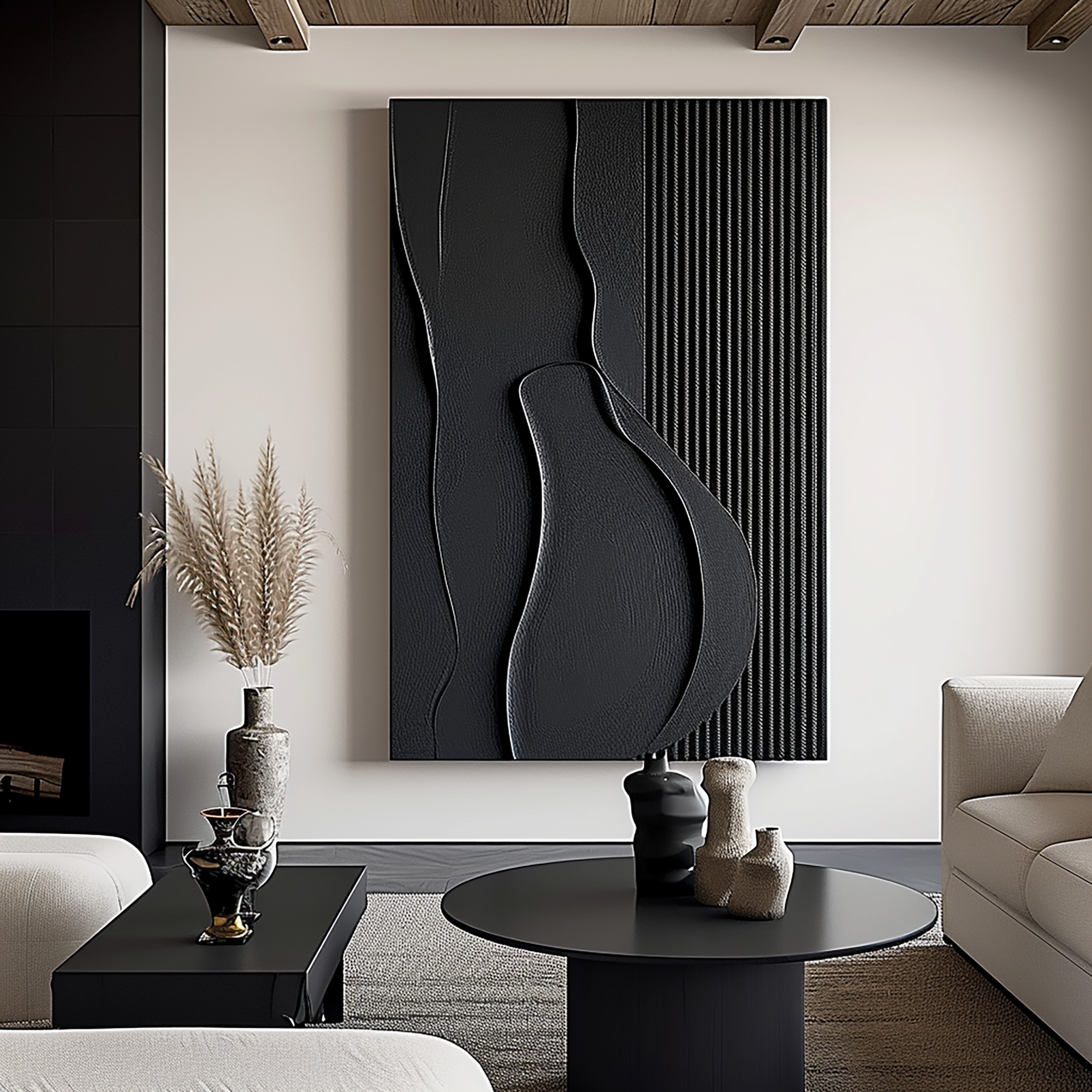 Black Minimalist Painting #BM 004