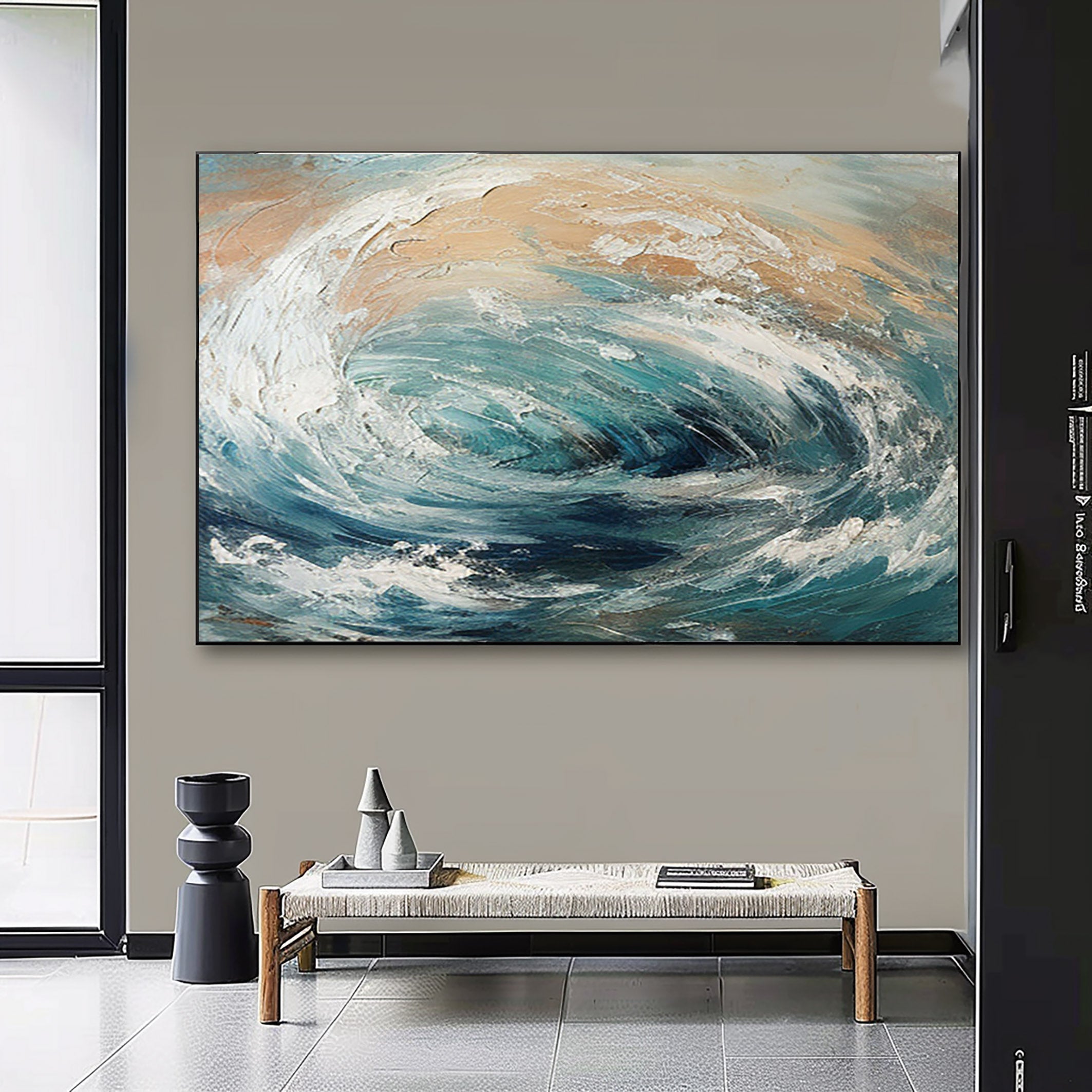 Tidal Dance: Abstract Wave Swirl Canvas