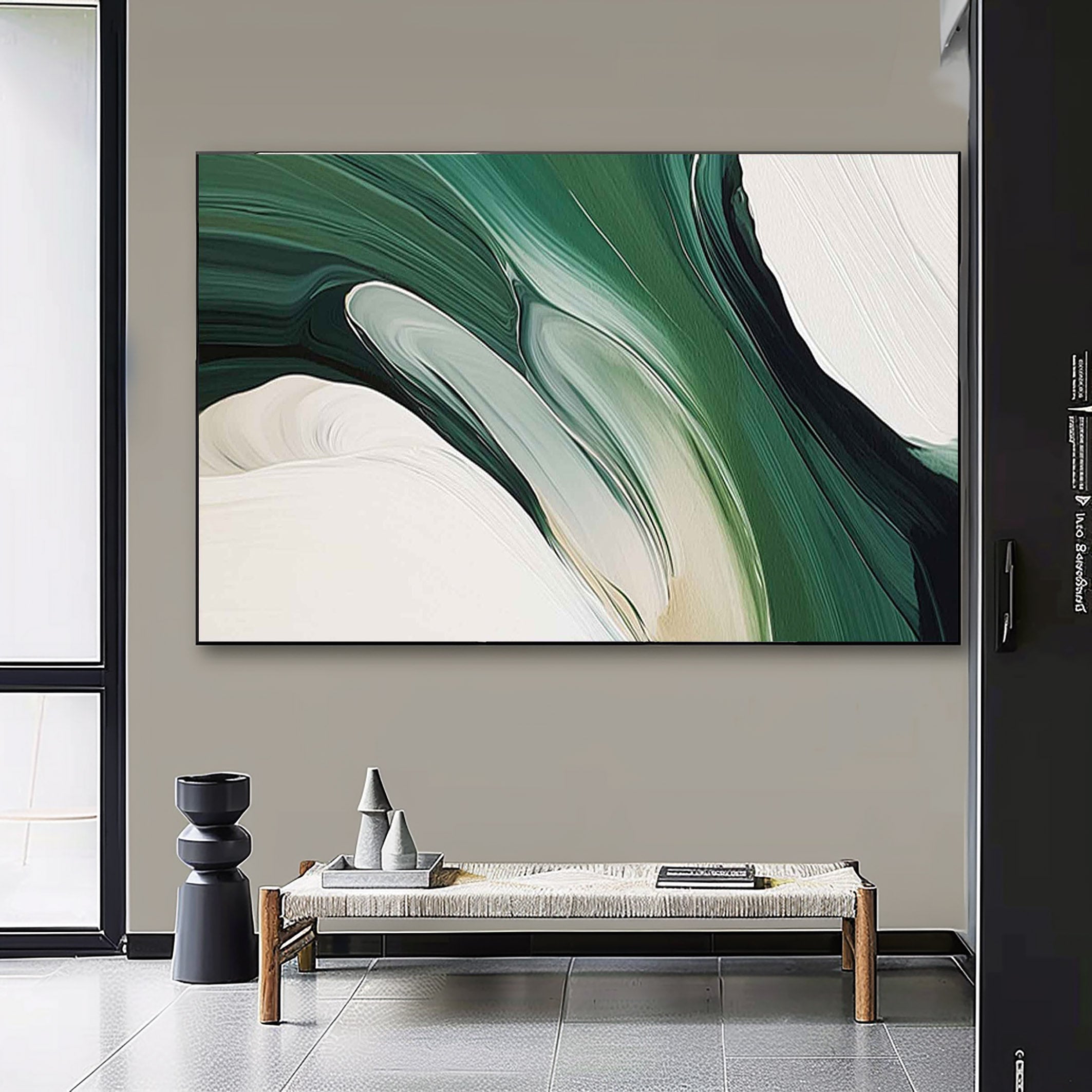 Emerald Waves: Modern Abstract Art