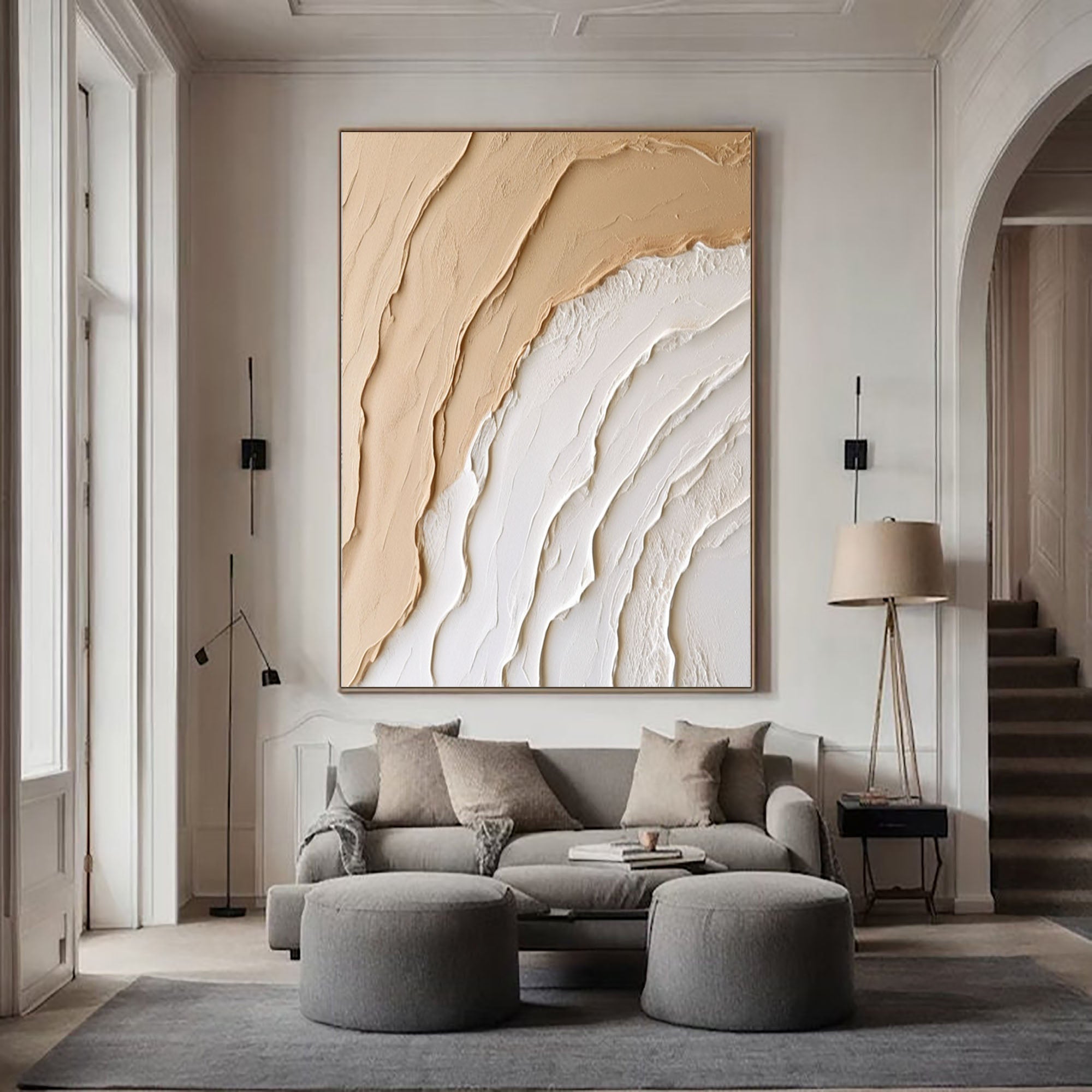 Sands of Serenity: Layered Canvas