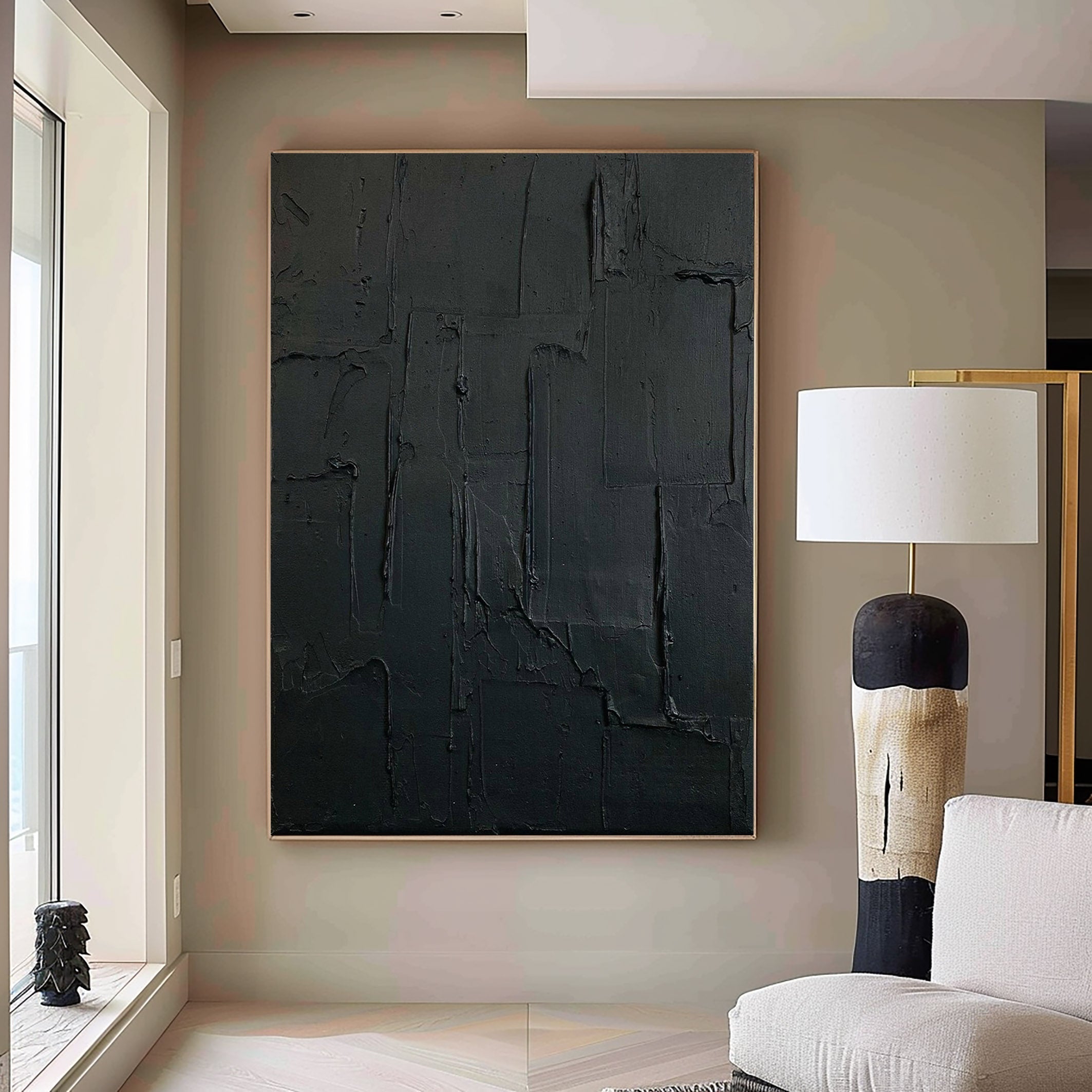 Black Minimalist Painting #BM 002