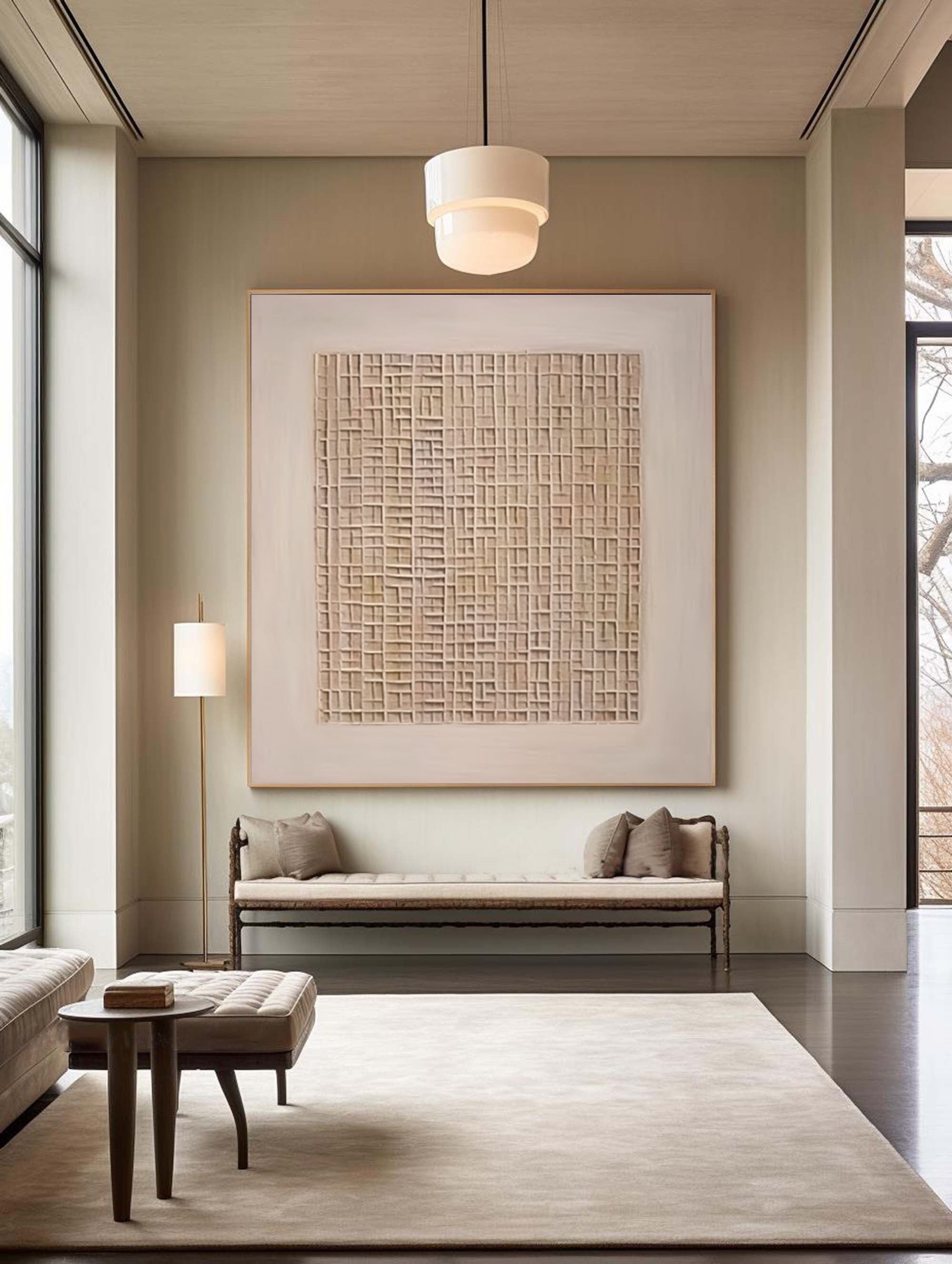 Beige Harmony: Textured Canvas Art