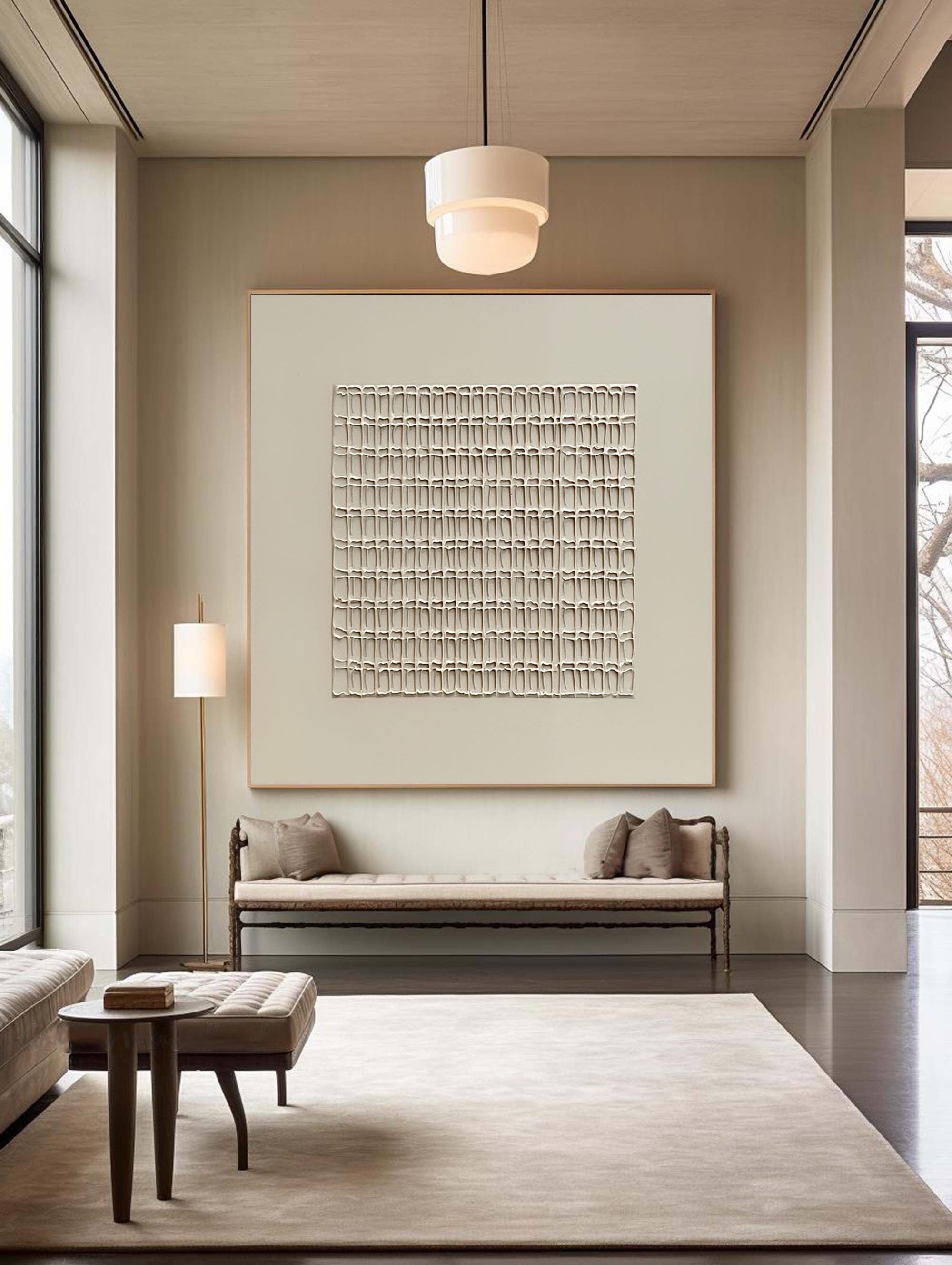 Tactile Grid: Abstract Canvas Art