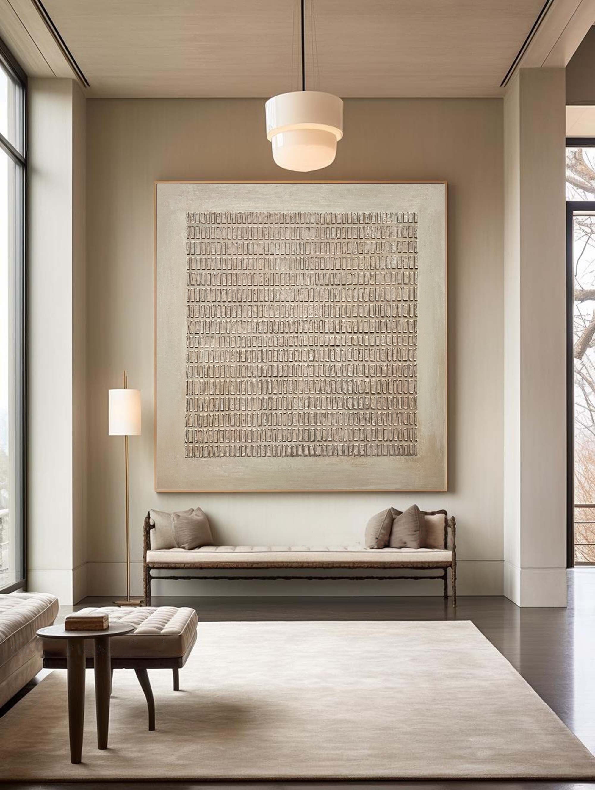 Ethereal Grid: Abstract Canvas Art