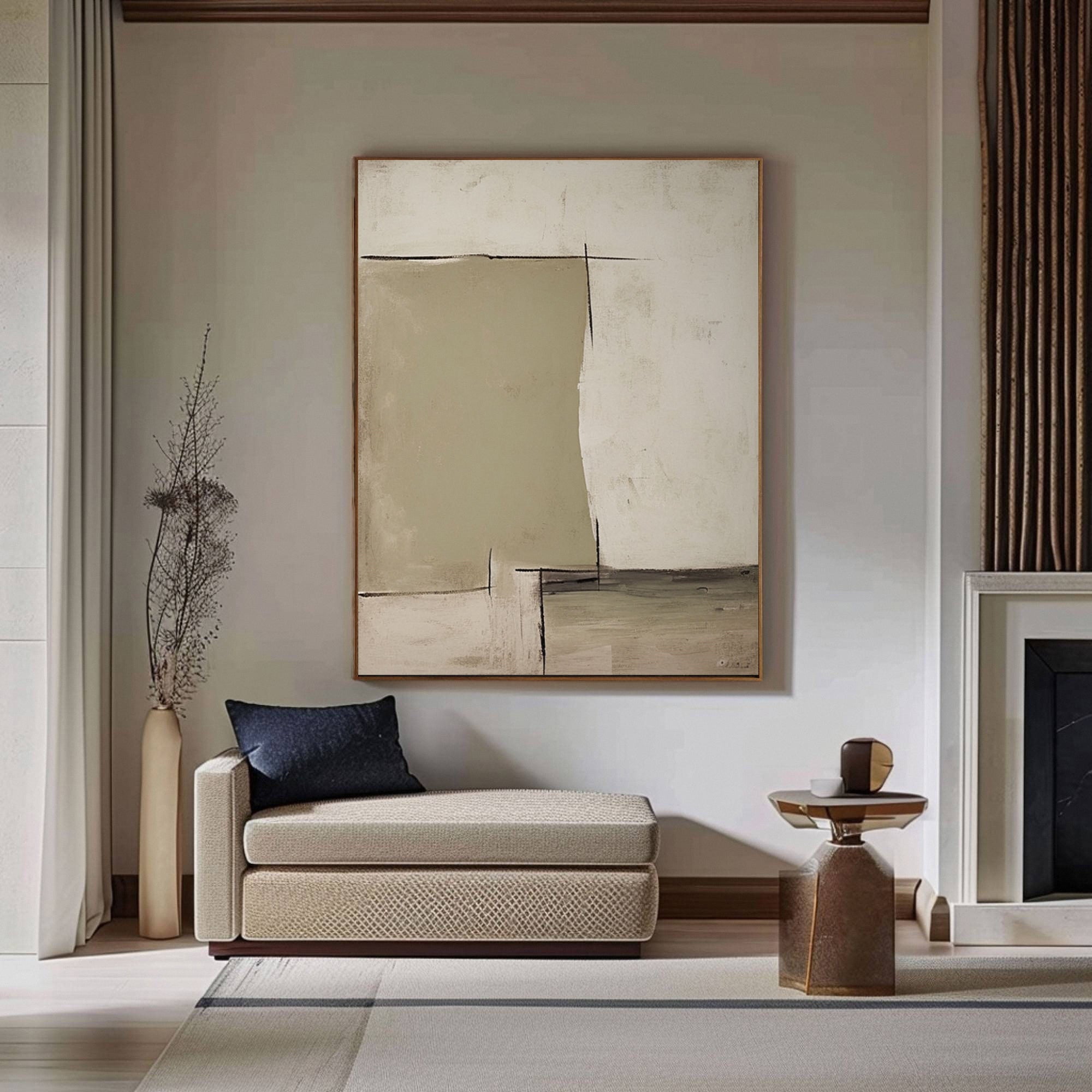 Silent Form: Minimalist Geometric Canvas for Serene Spaces