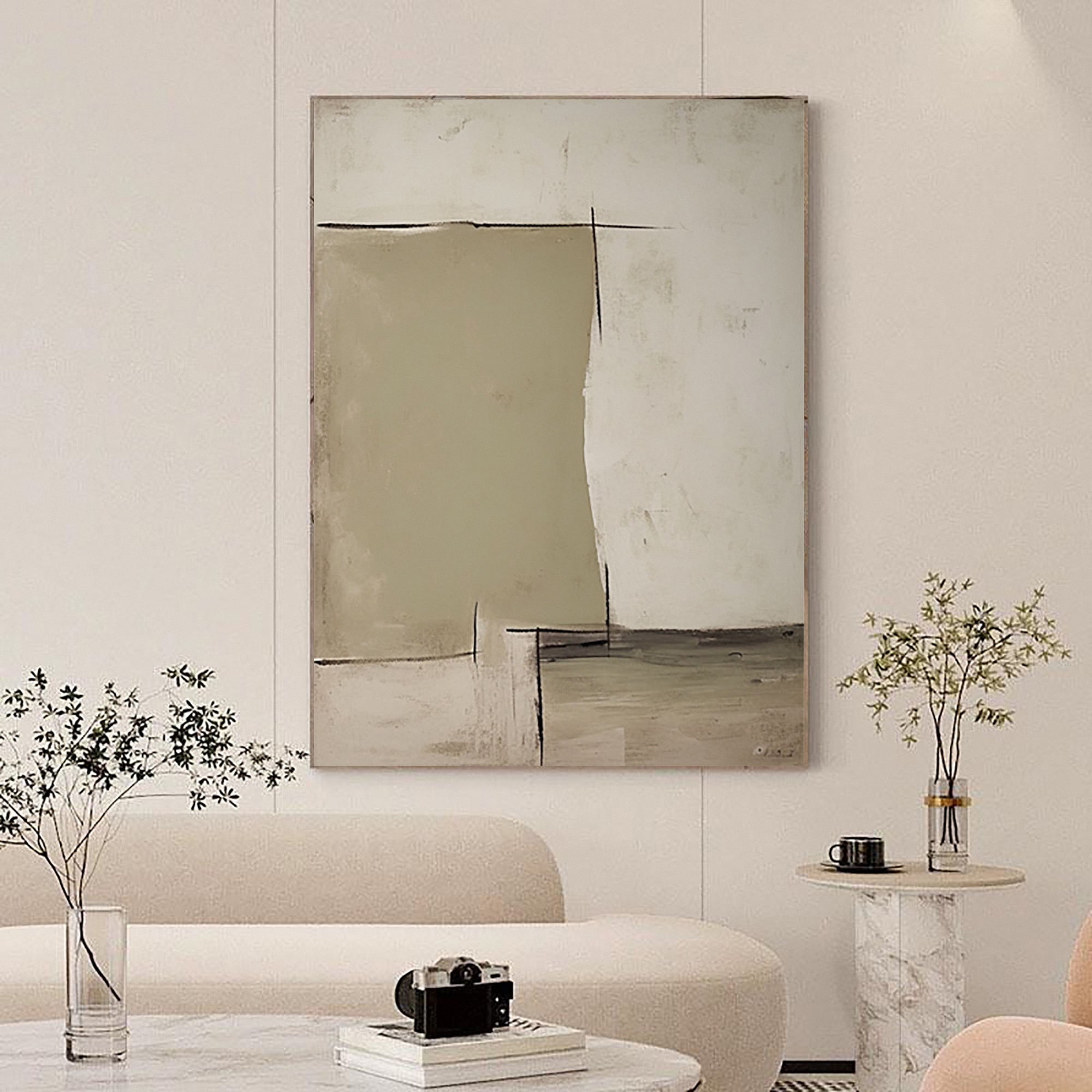 Silent Form: Minimalist Geometric Canvas for Serene Spaces