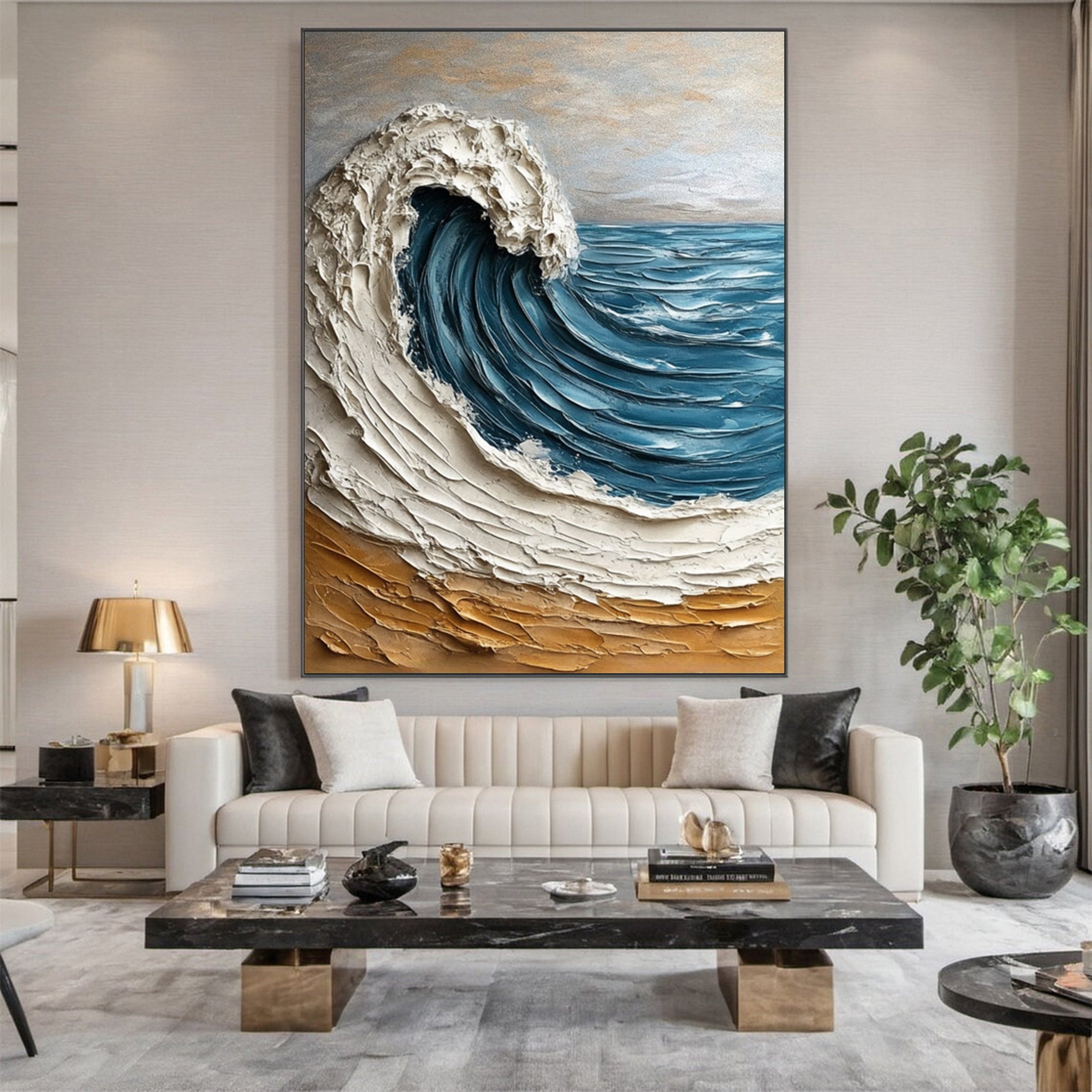 "Ocean Crest" 3D Wave Oil Painting