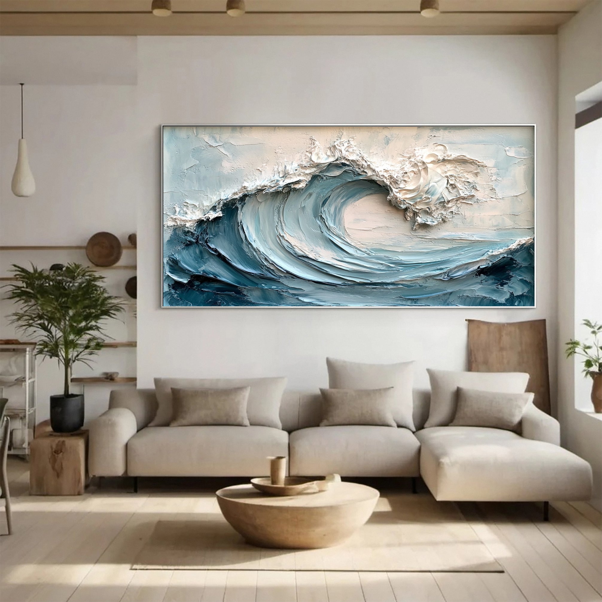 Wave Rush: Textured Ocean Canvas